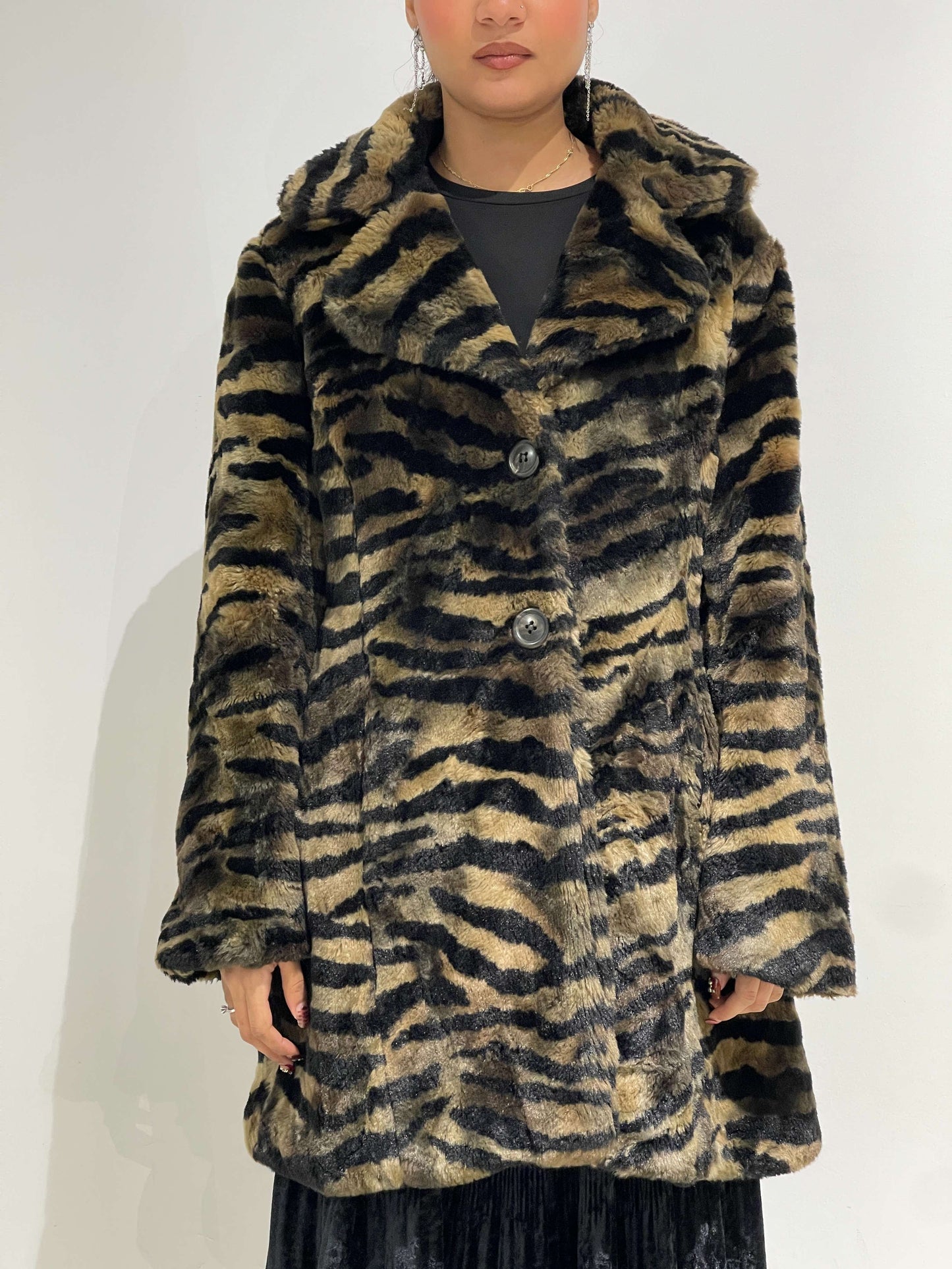 Vintage Y2K Spice Girls Style Tiger Maxi Coat