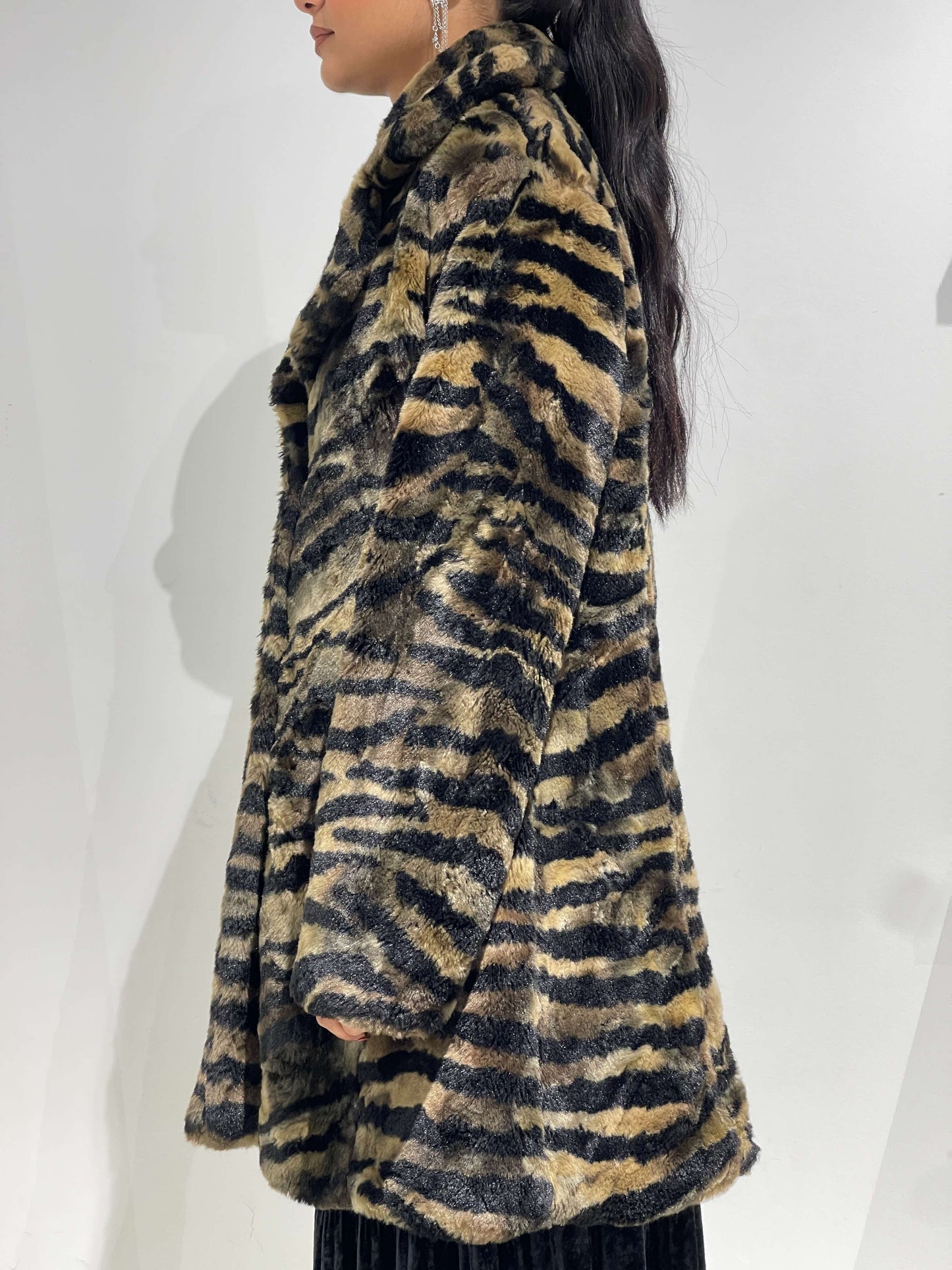 Vintage Y2K Spice Girls Style Tiger Maxi Coat