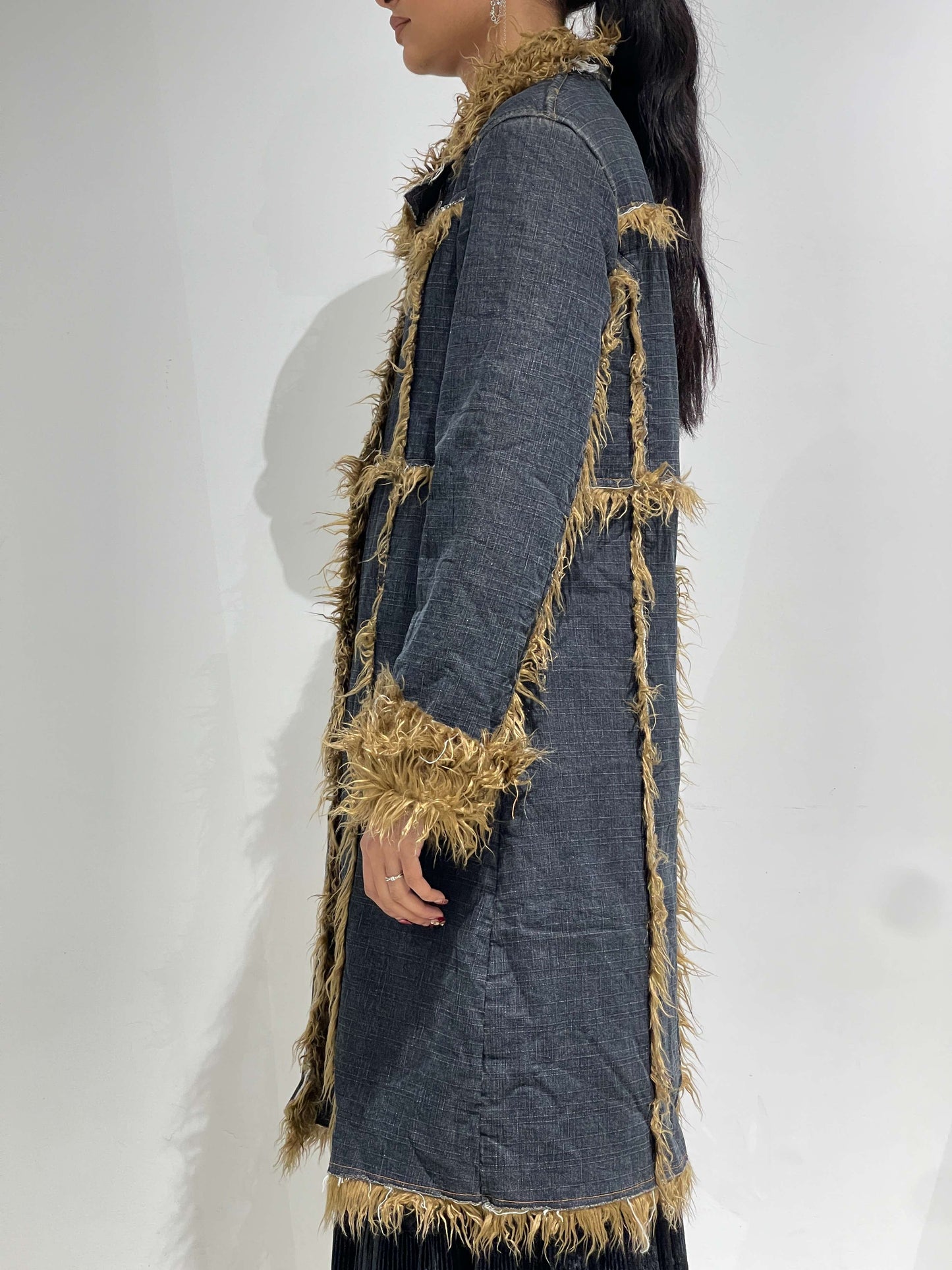 Vintage Y2K Penny Lane Dark Denim Maxi Coat
