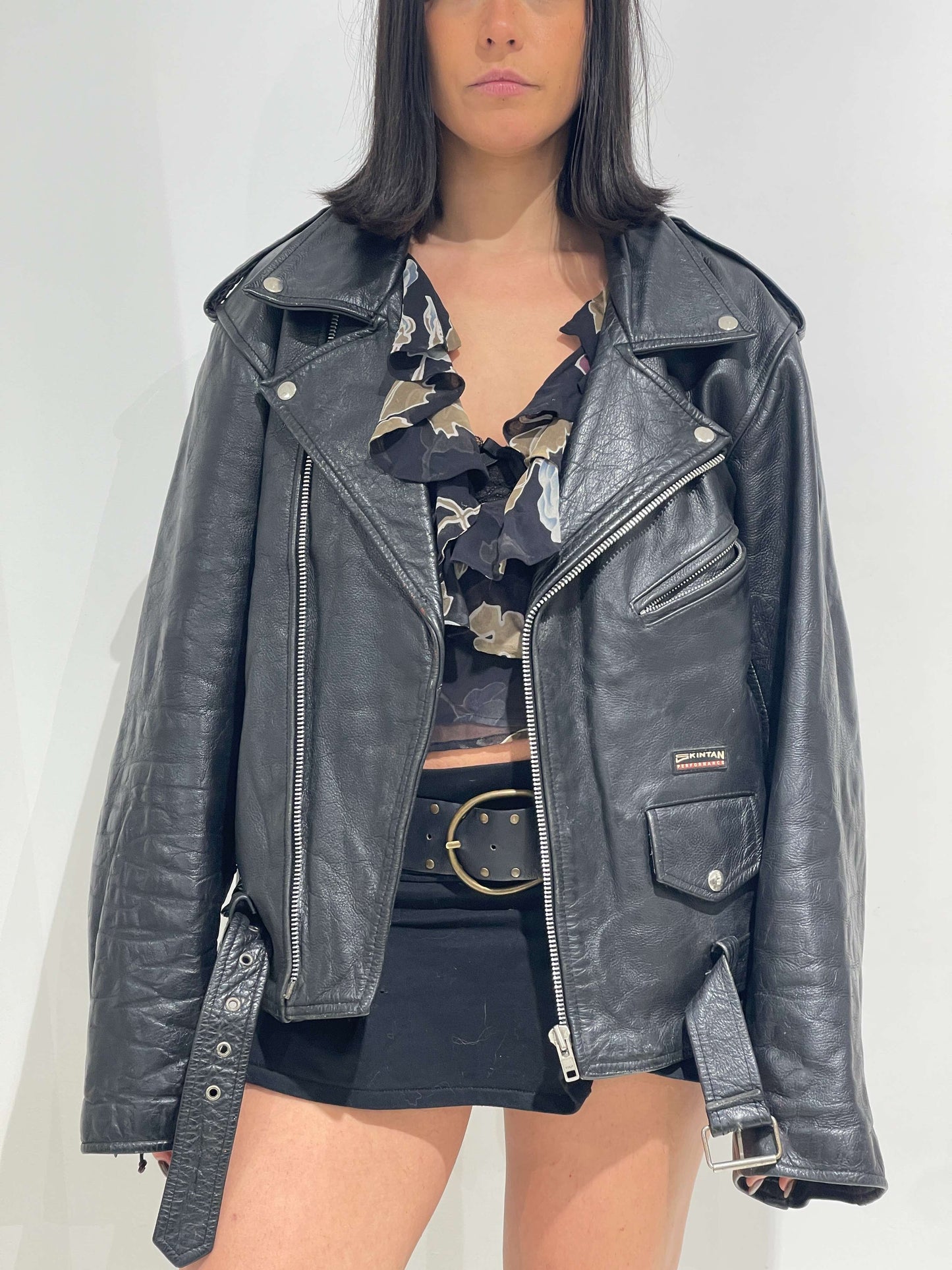 Vintage 90s Oversized Biker Jacket