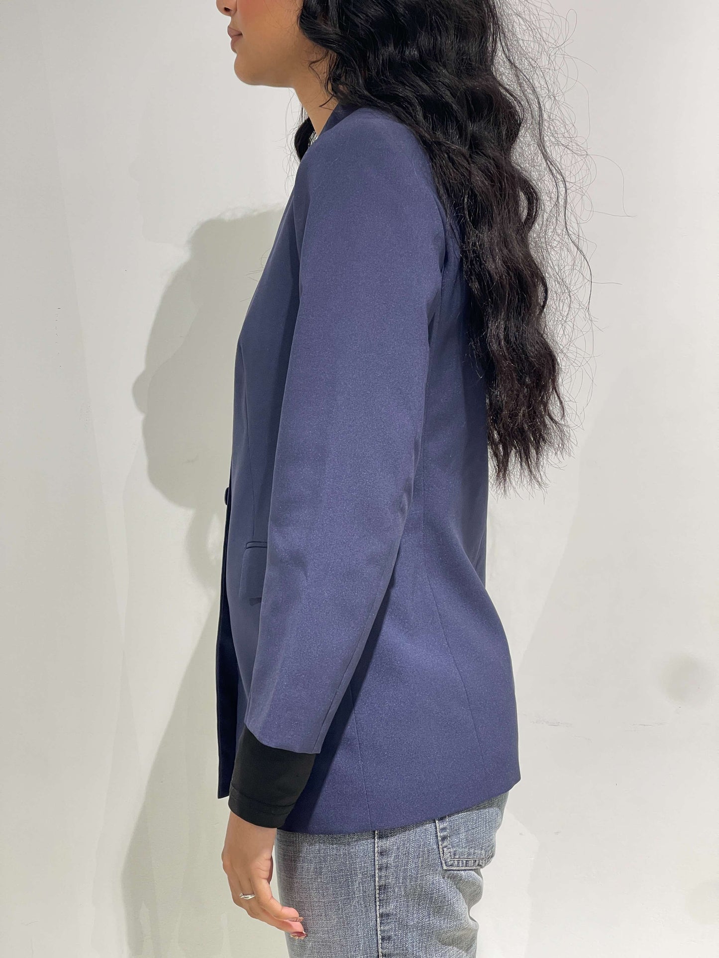 Vintage 90s Corporate Siren Maxi Blazer In Blue (SET)
