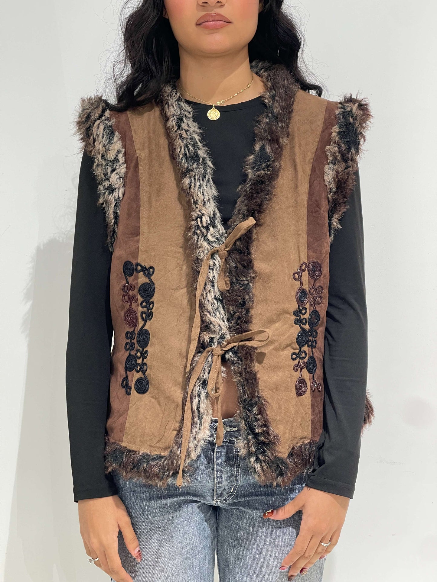 Vintage 00s Isabel Marant Style Boho Furry Vest