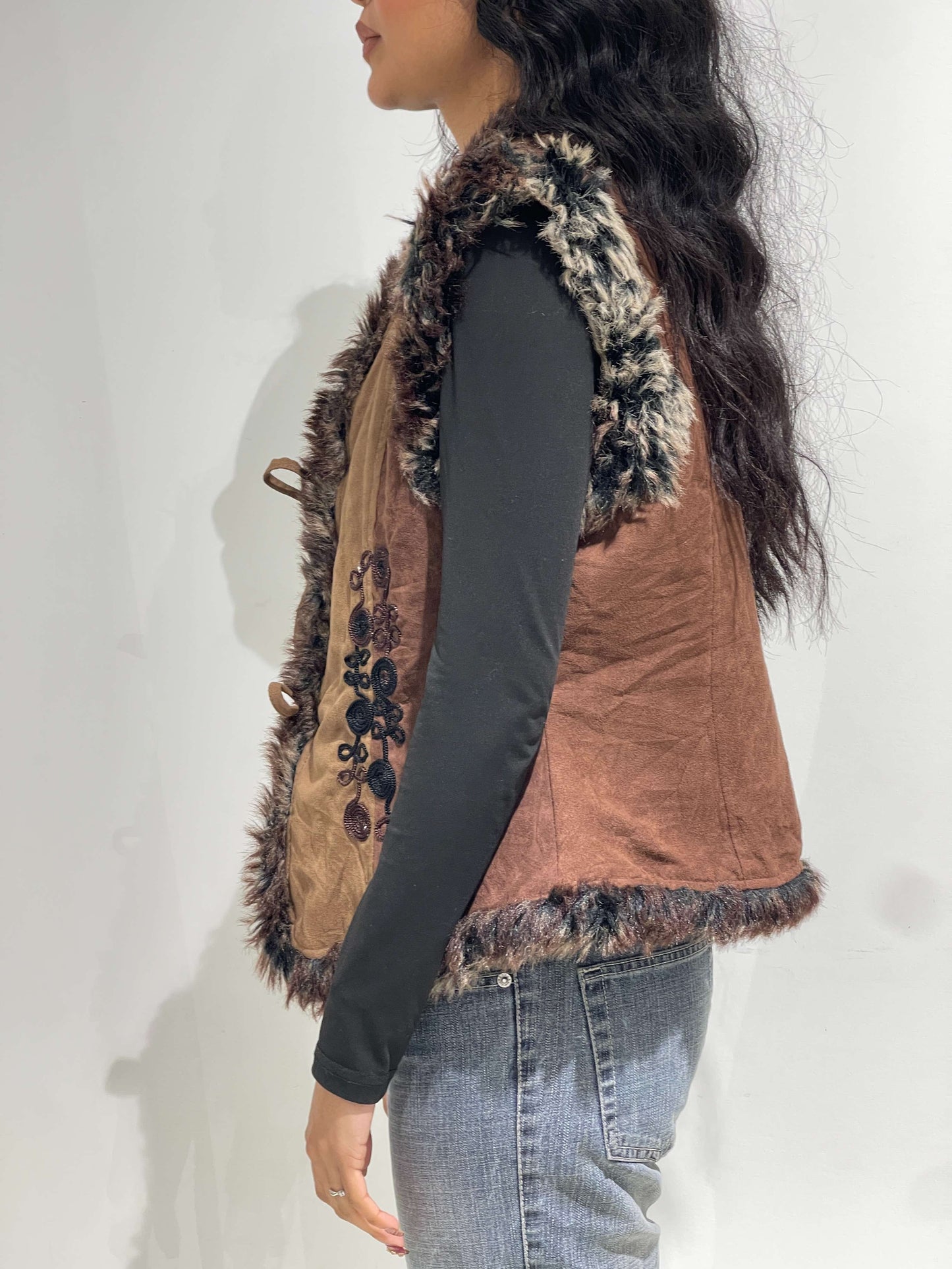 Vintage 00s Isabel Marant Style Boho Furry Vest