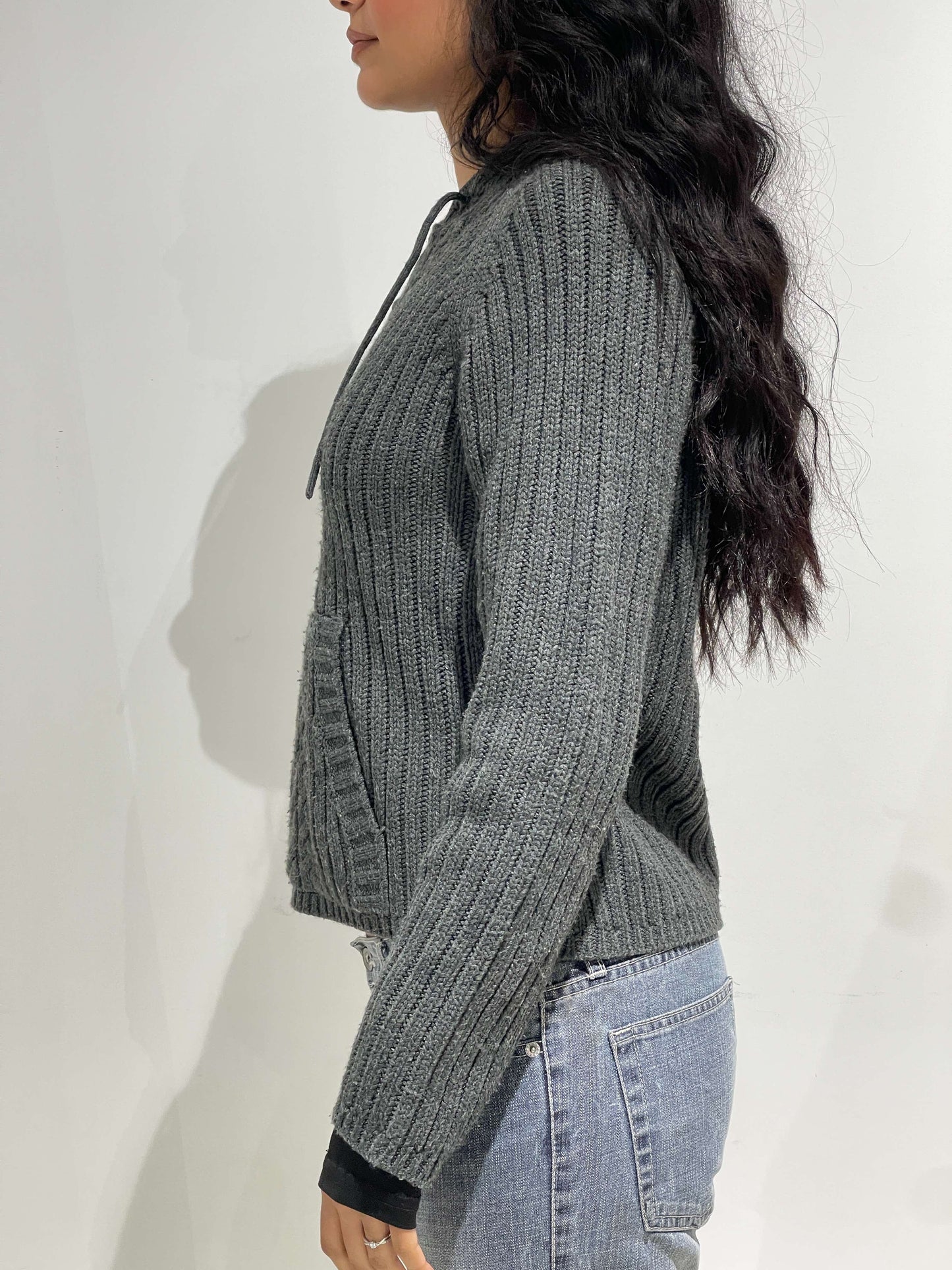 Vintage 00s Chunky Knit Hooded Jumper
