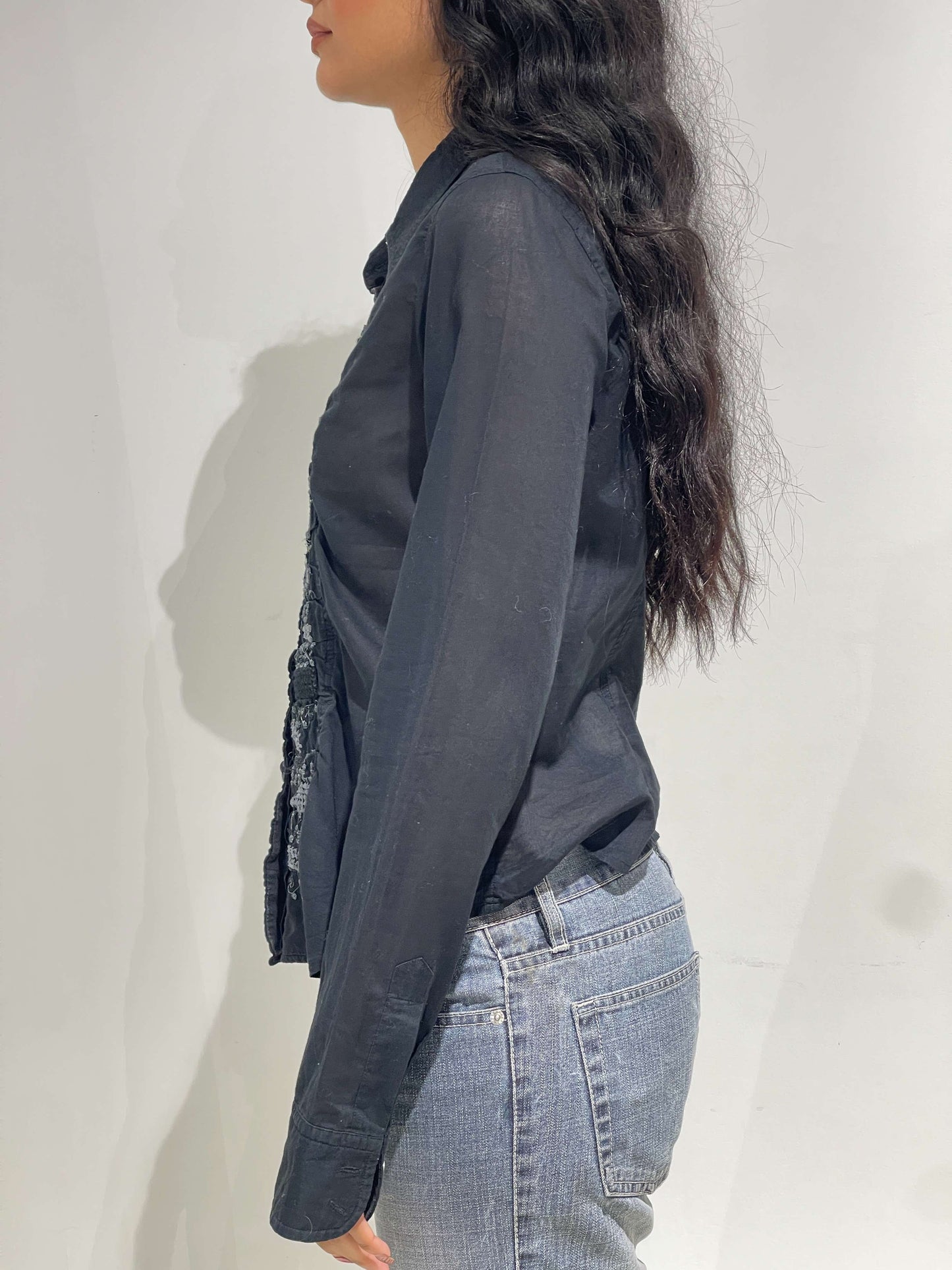 Vintage 00s Marithé+ Francois Girbaud Ruched Shirt
