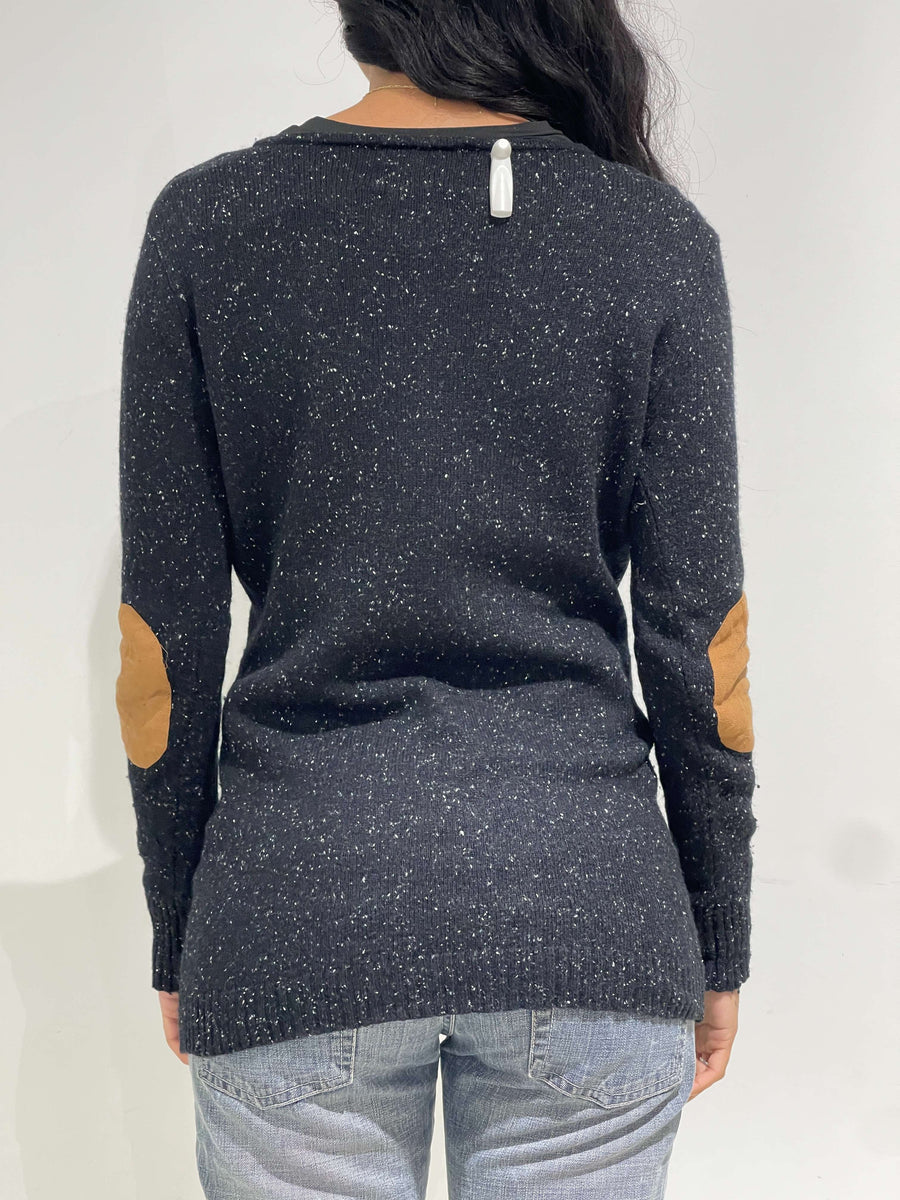 Vintage 00s Japanese Style Knitted Crossed Cardigan With Buttons