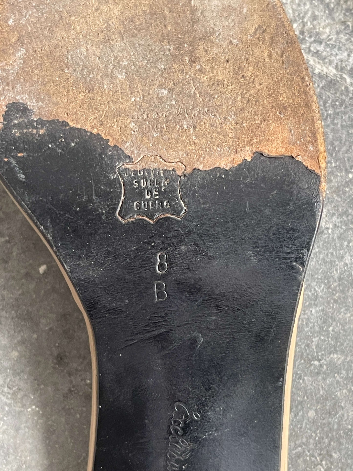 Vintage 90s Square Leather Heeled Sandals