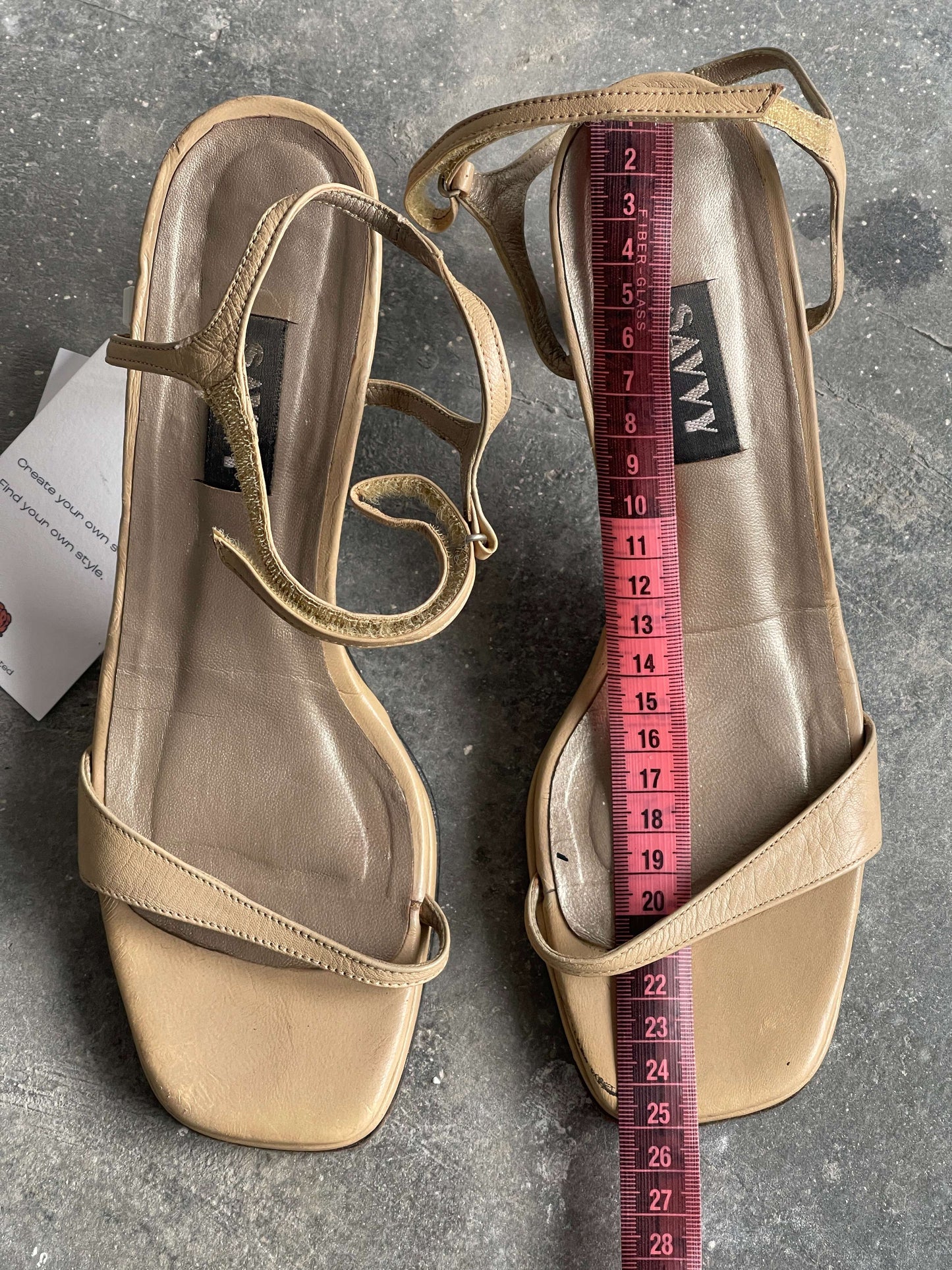 Vintage 90s Square Leather Heeled Sandals