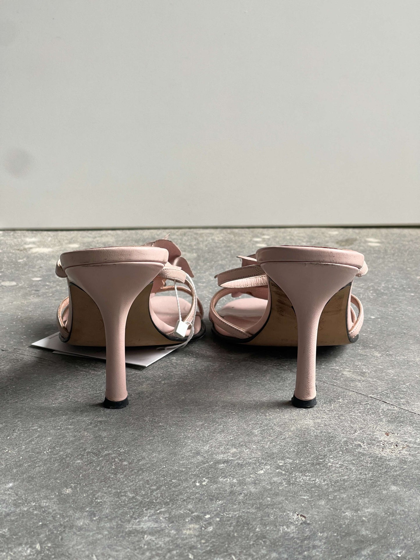 Vintage 90s Floral Heeled Leather Sandals