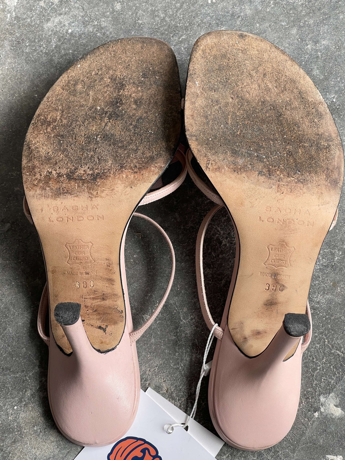 Vintage 90s Floral Heeled Leather Sandals