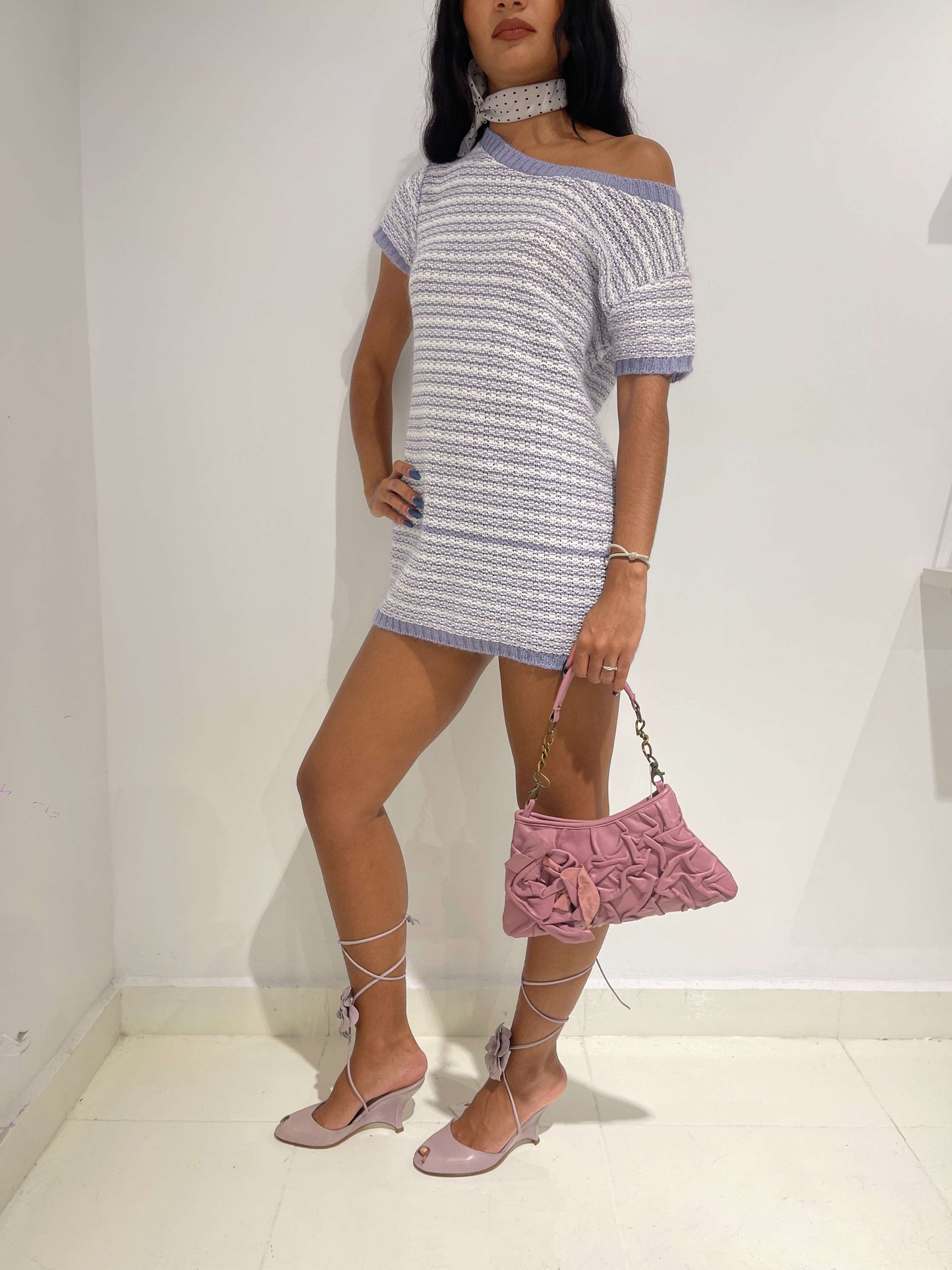 Vintage 00s Bimbo Core Knitted Mini Dress