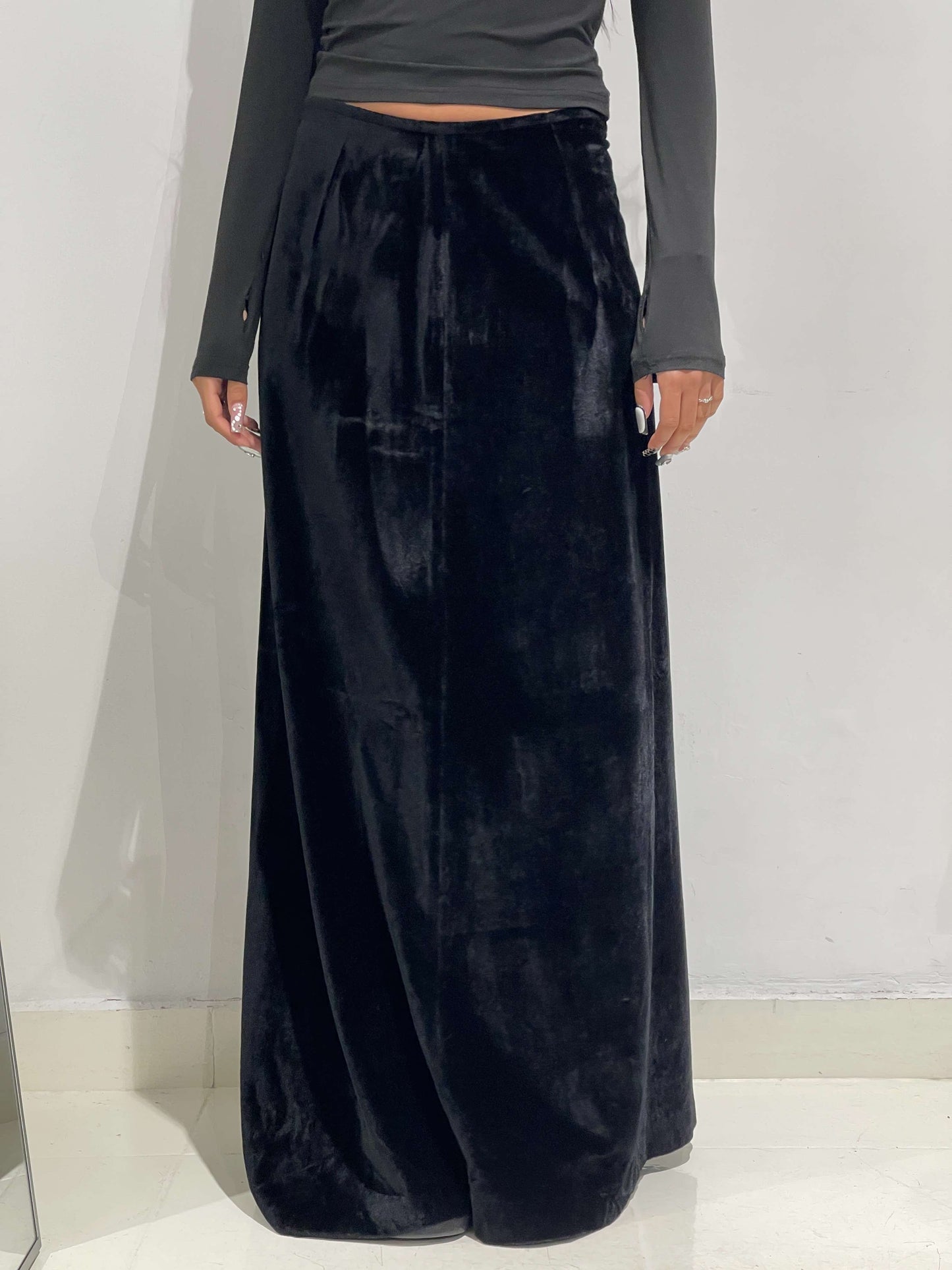 Vintage 90s Mazzy Star Velvet Maxi Skirt For Special Ocassions