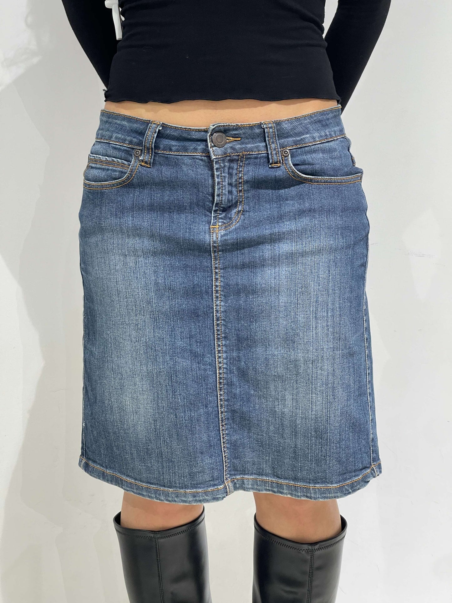 Vintage 00s Low Rise Denim Skirt