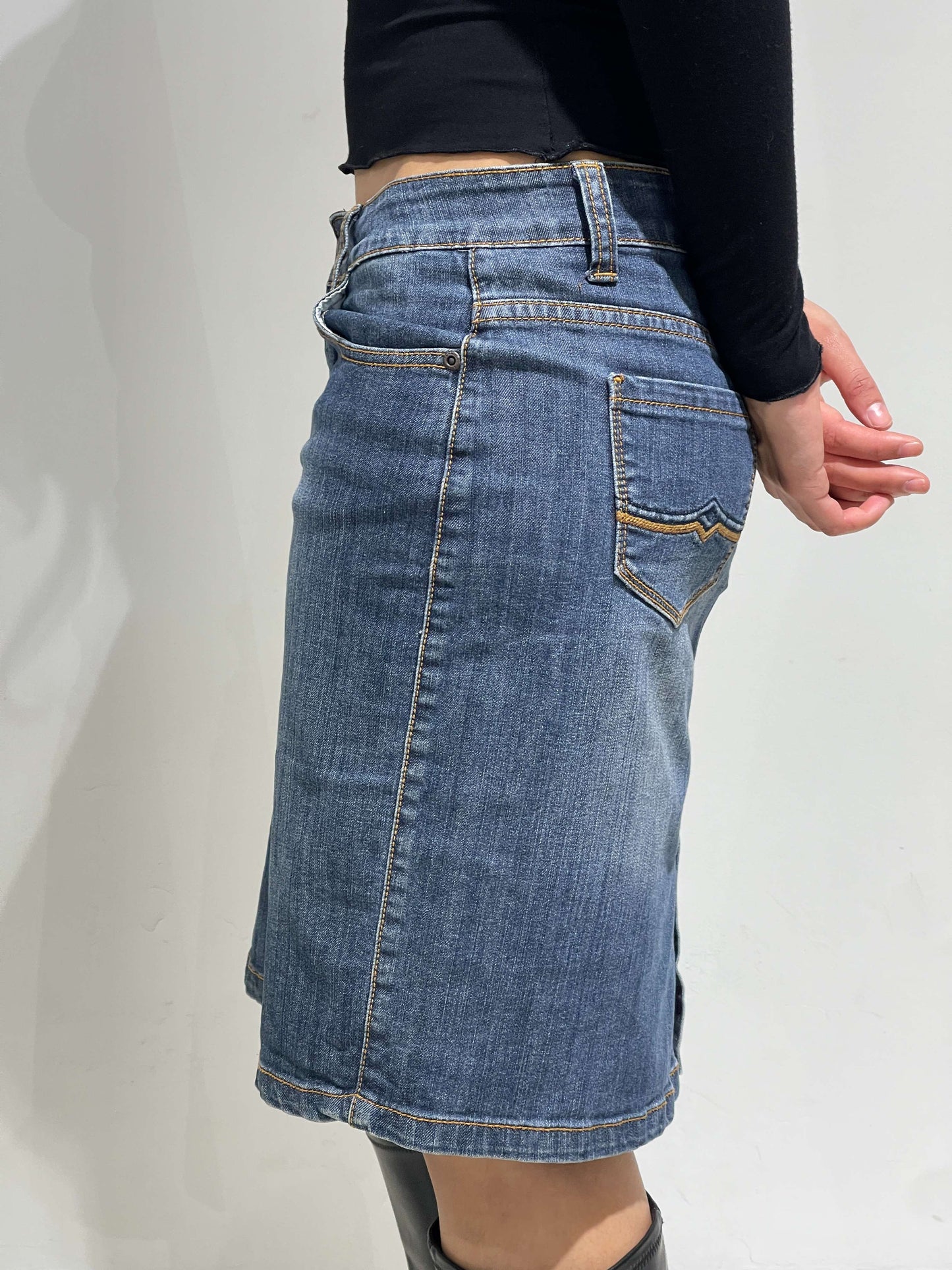Vintage 00s Low Rise Denim Skirt