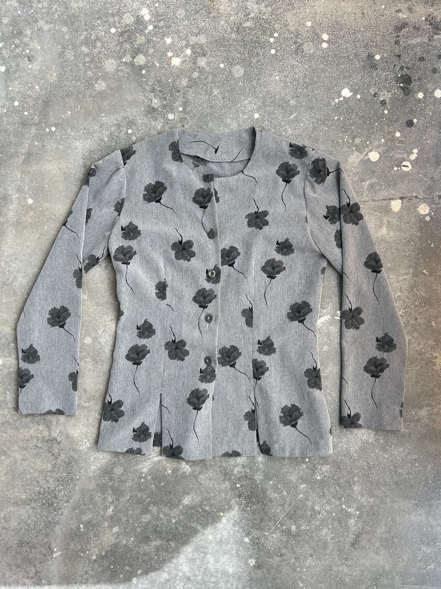 Vintage 90s Floral Shirt With Cuts