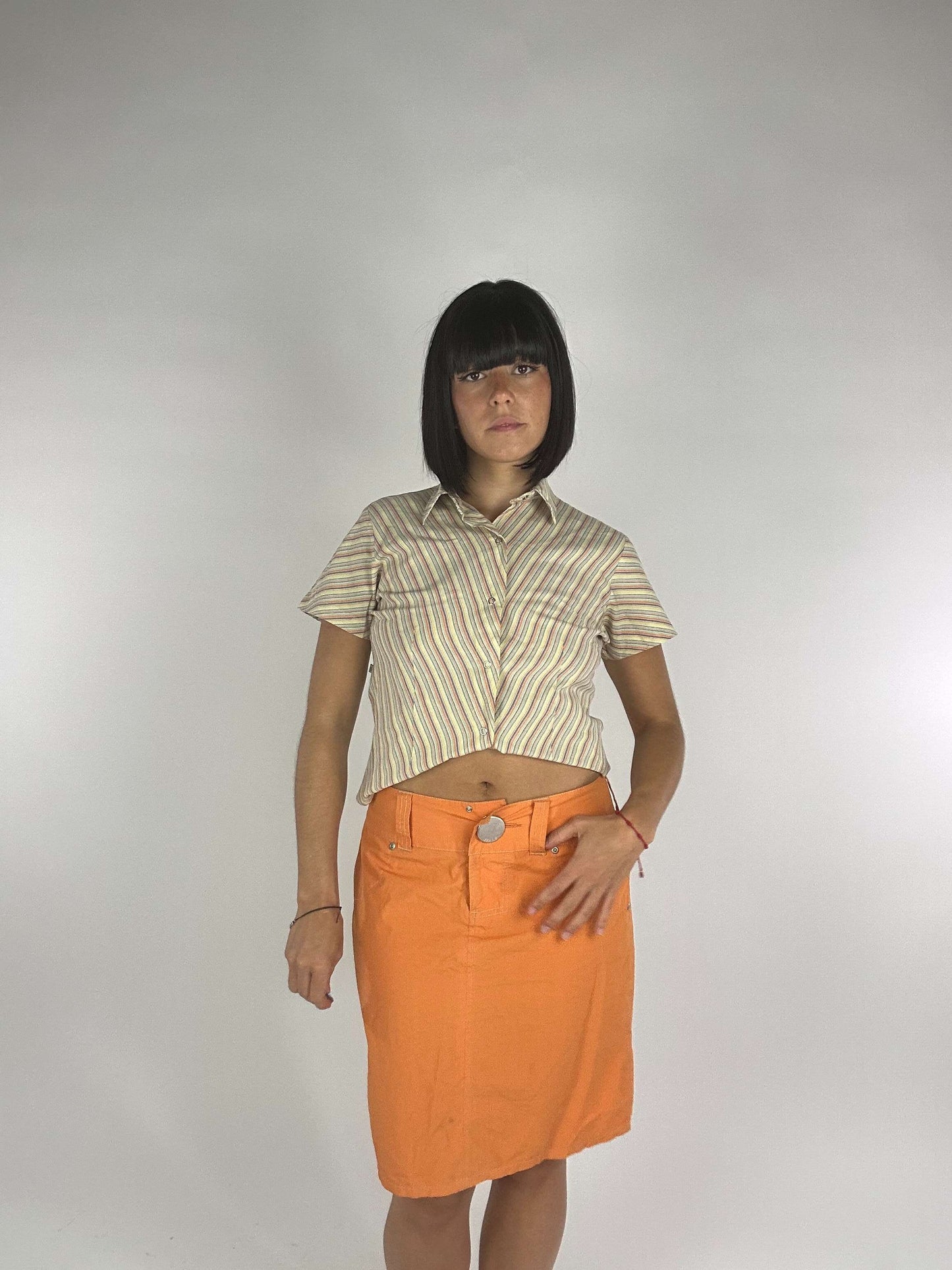 Vintage 90s Low Rise Cargo Midi Skirt (Prada FW1999 Style)