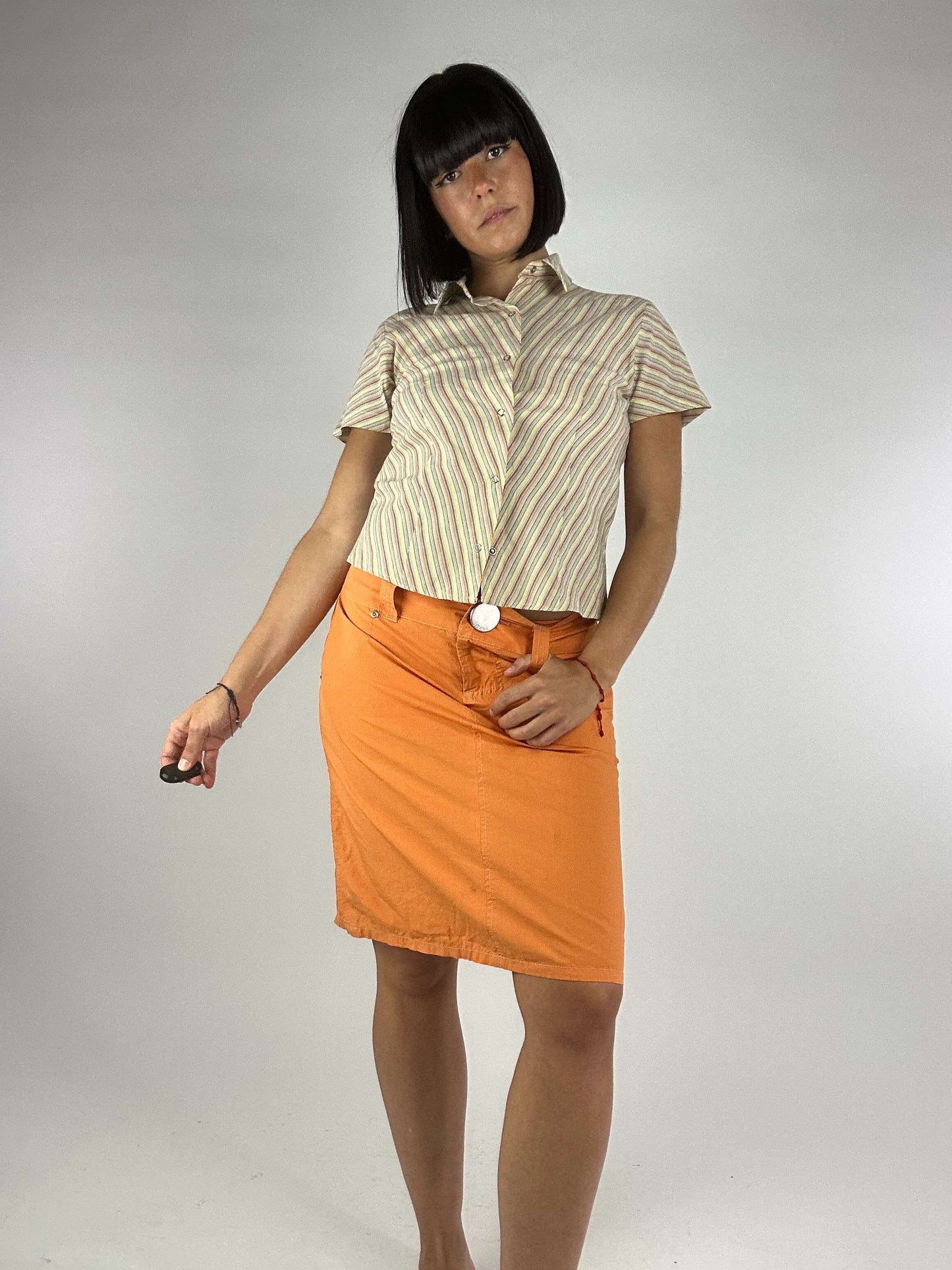 Vintage 90s Low Rise Cargo Midi Skirt (Prada FW1999 Style)