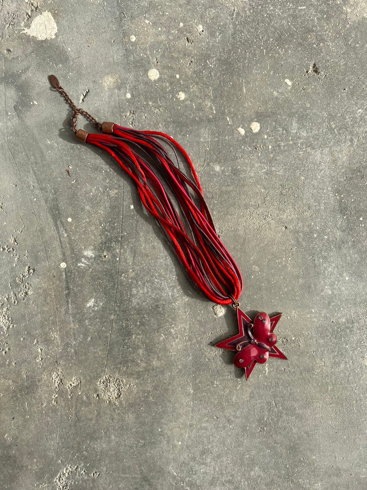 Vintage Y2K Star Butterfly Leather Necklace