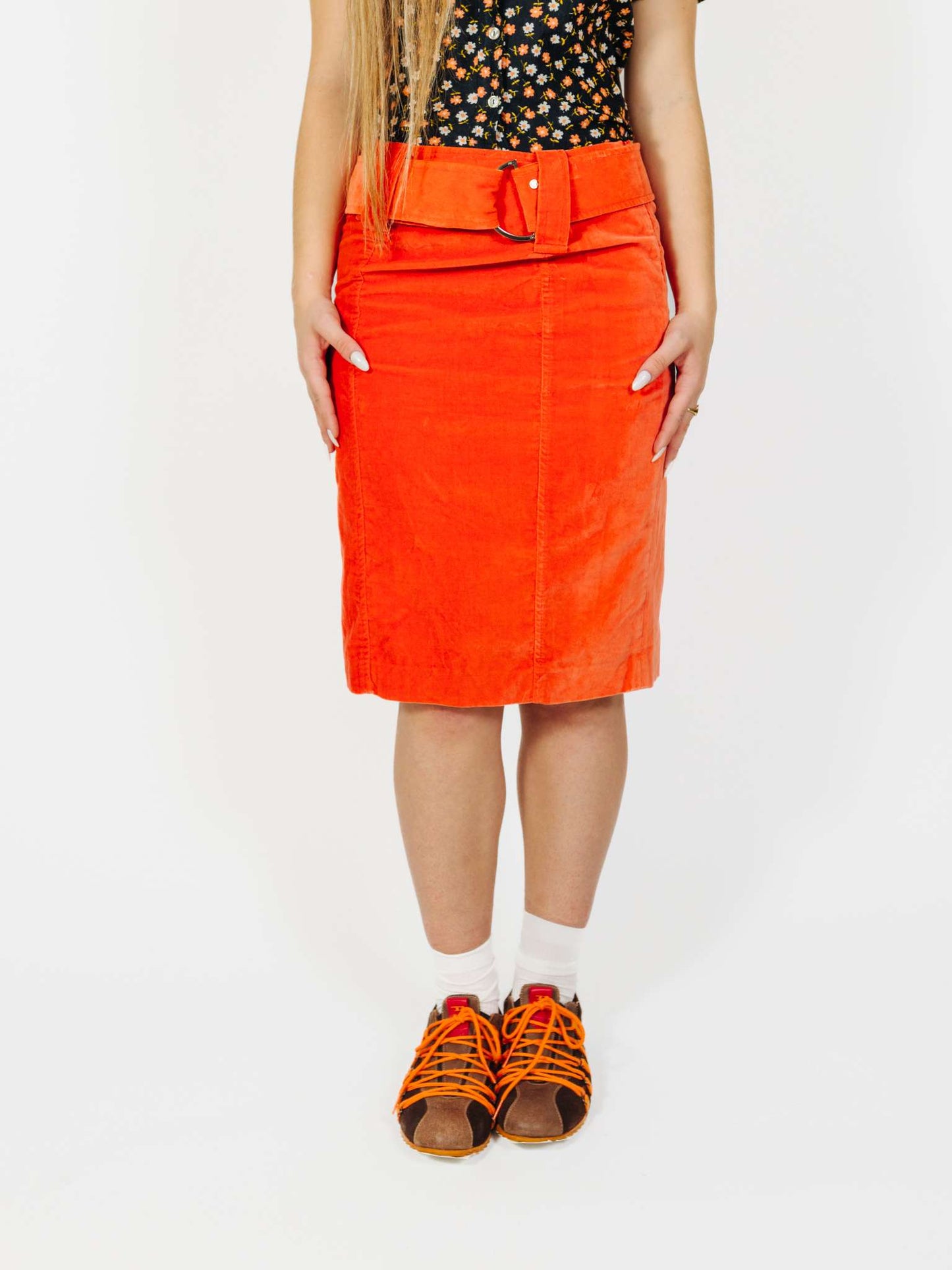 Vintage 90s Corporare Siren Velvet Midi Skirt (SET)