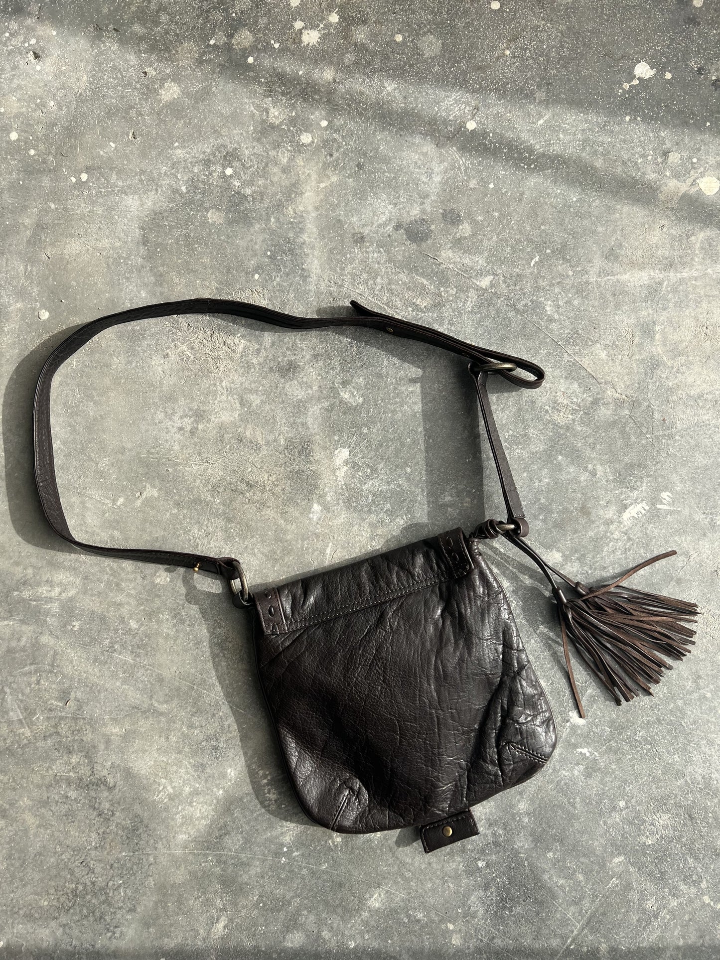 Vintage Y2K Cavalli Style Leather Crossbody Bag