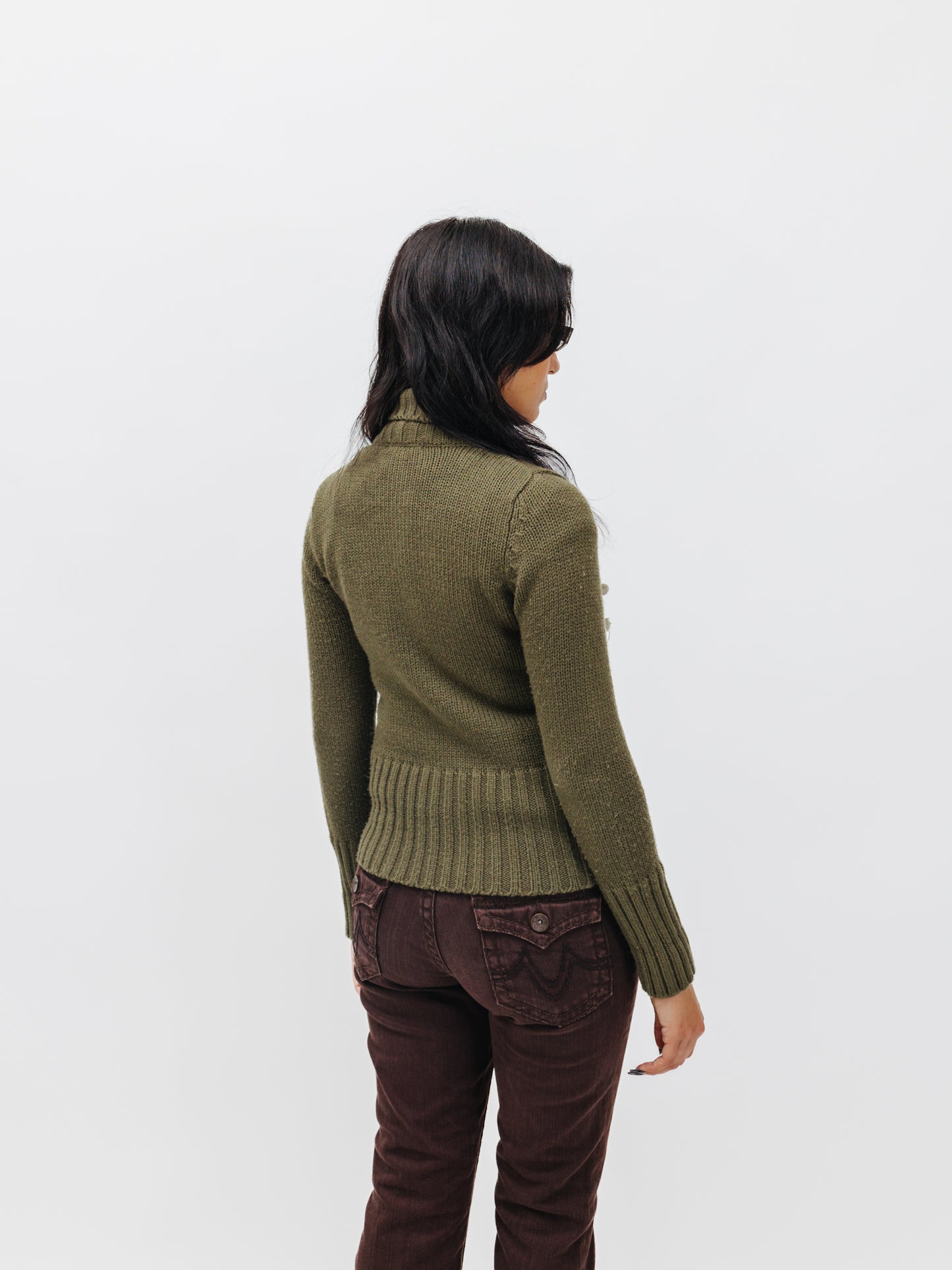 Vintage 00s Chunky Knit Gorpcore Zip Up Jacket