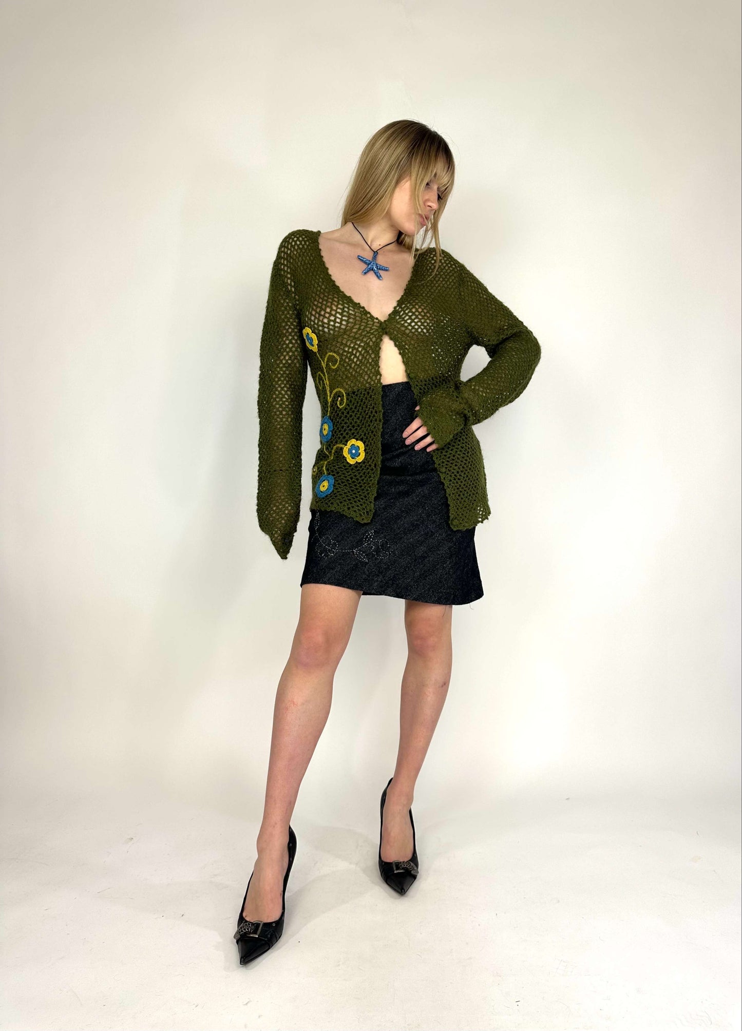 Vintage Fairy 90s Style Crochet Jacket