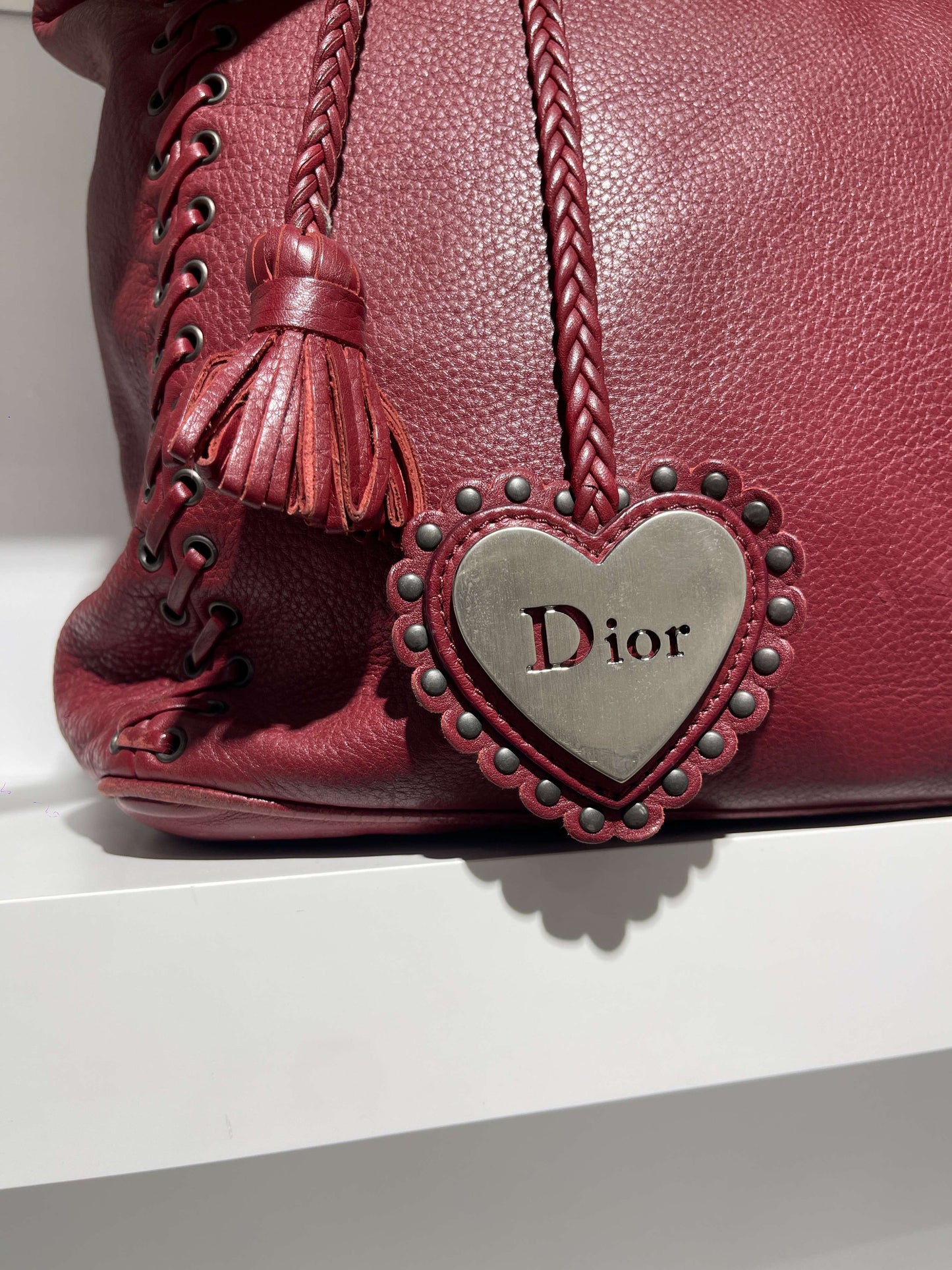 Vintage 00s Dior by John Galliano Heart Red Bag