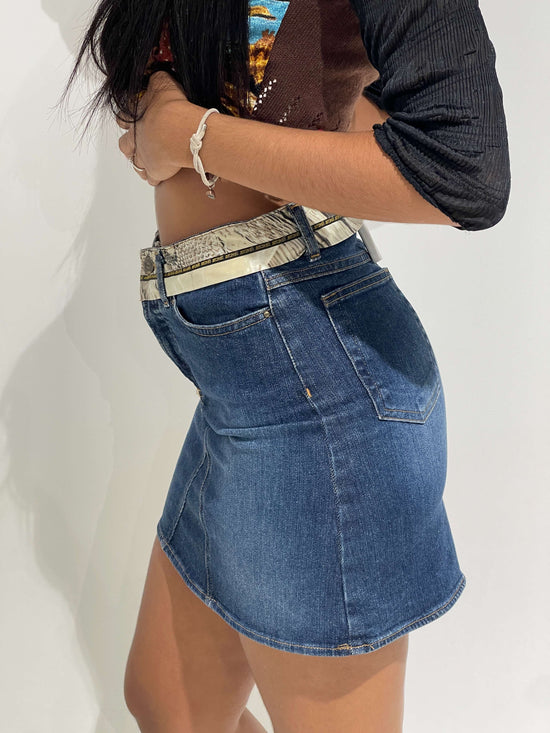 Vintage Y2K Roberto Cavalli "Snake" Denim Skirt