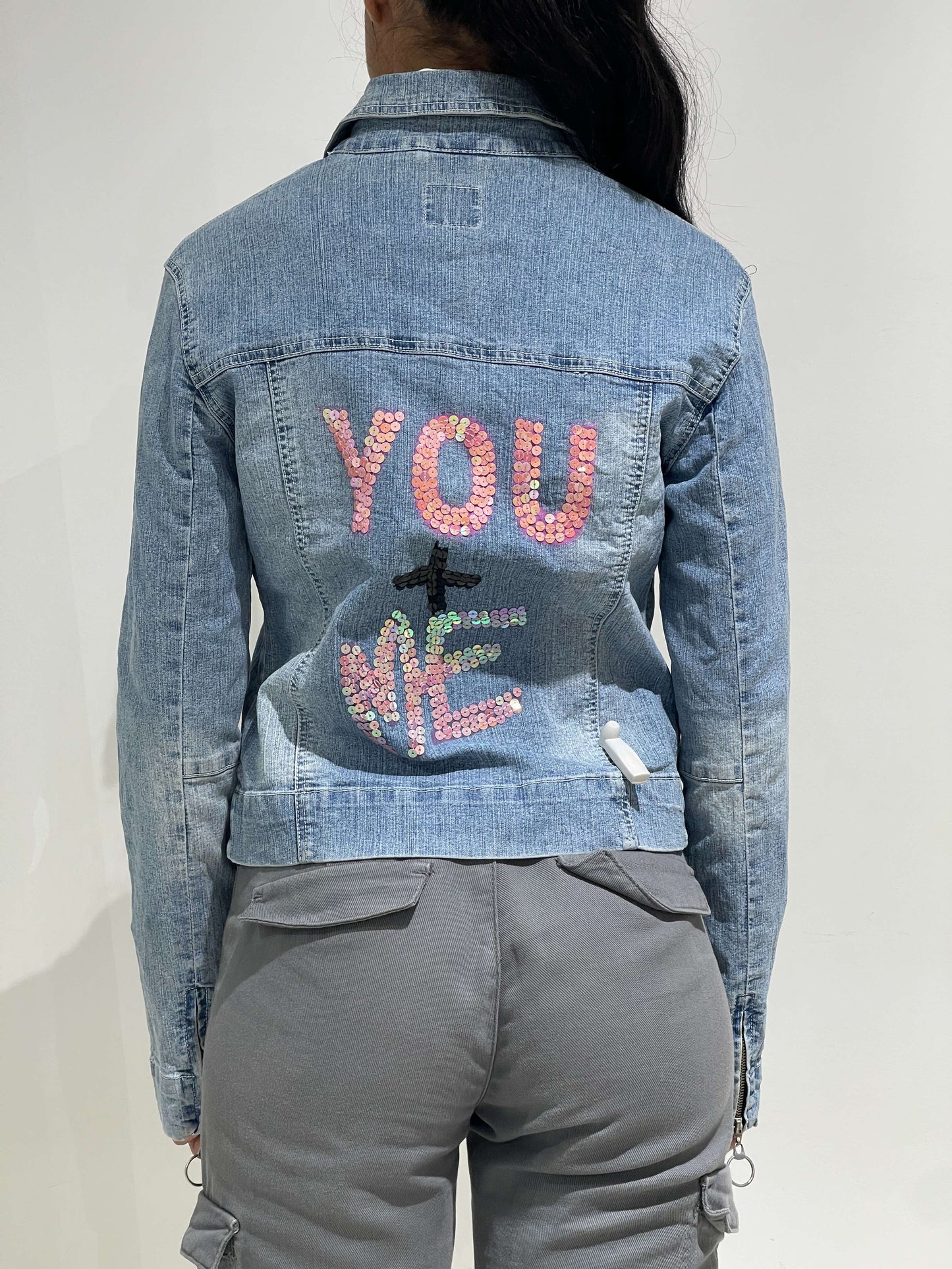 Vintage Y2K Light Denim Zip Up Jacket