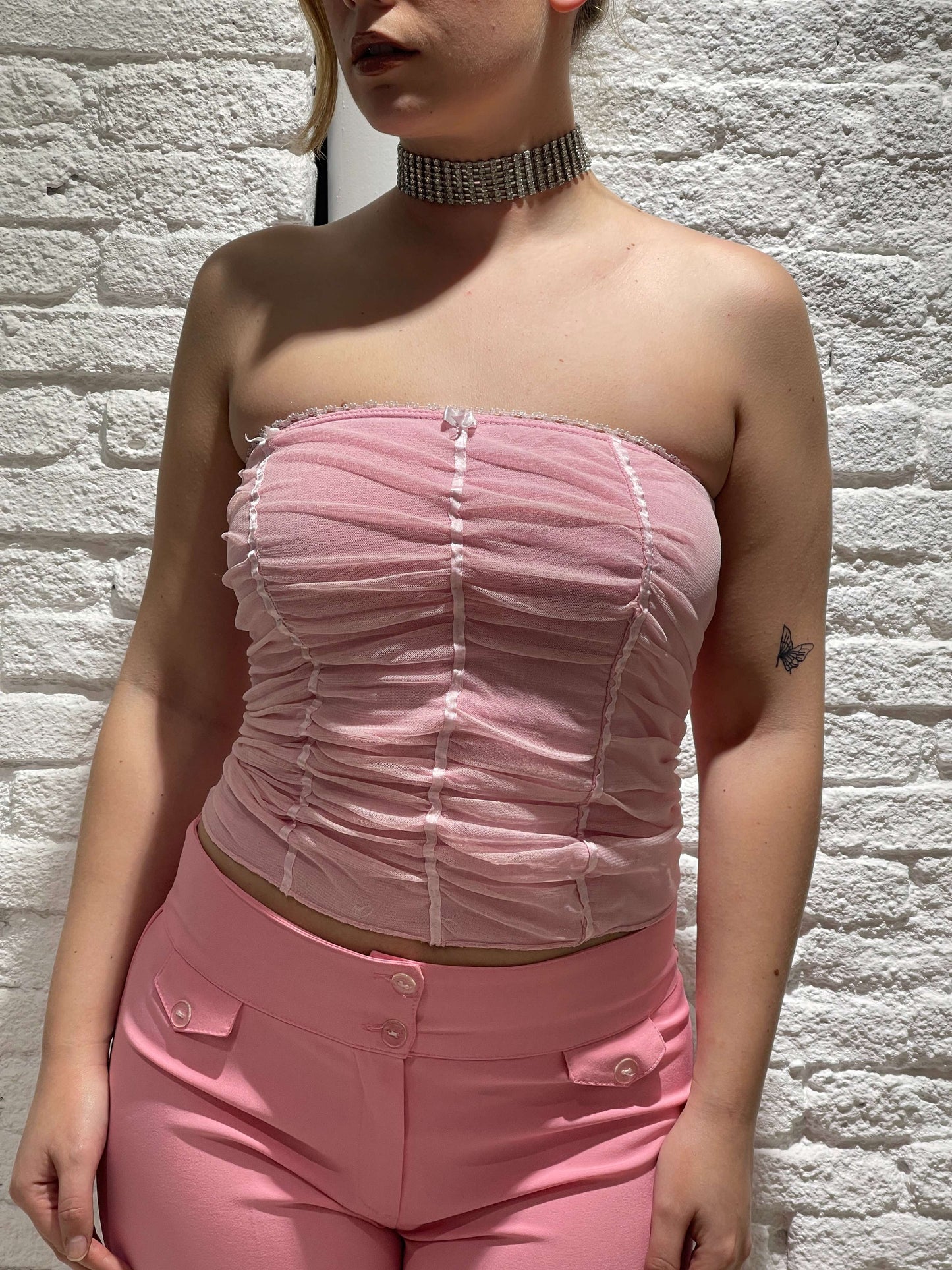 Vintage 90s Rare Ruched Corset Top