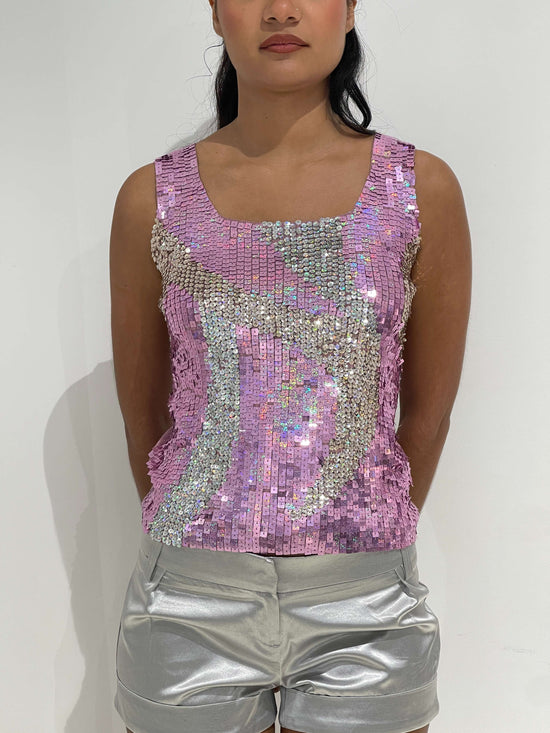 Vintage 90s Cher Style Sequins Top