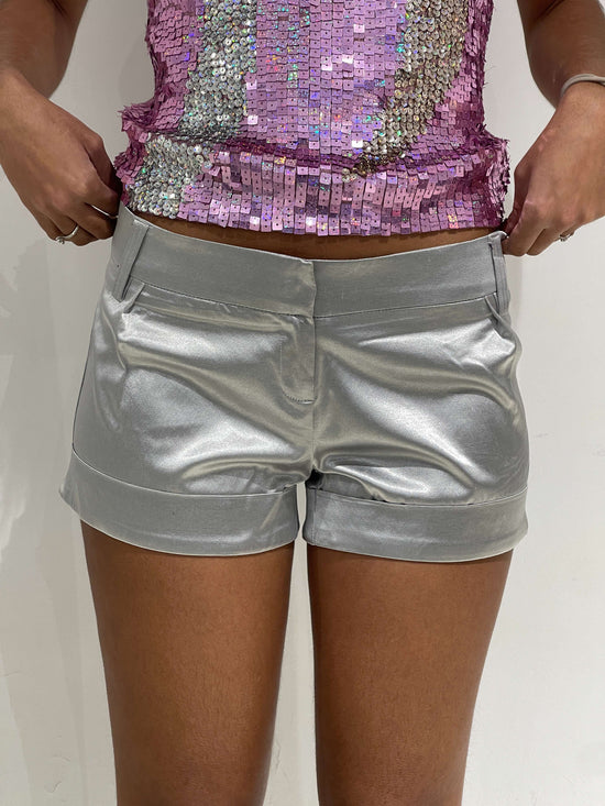 Vintage 00s Indie Sleaze Silver Shorts