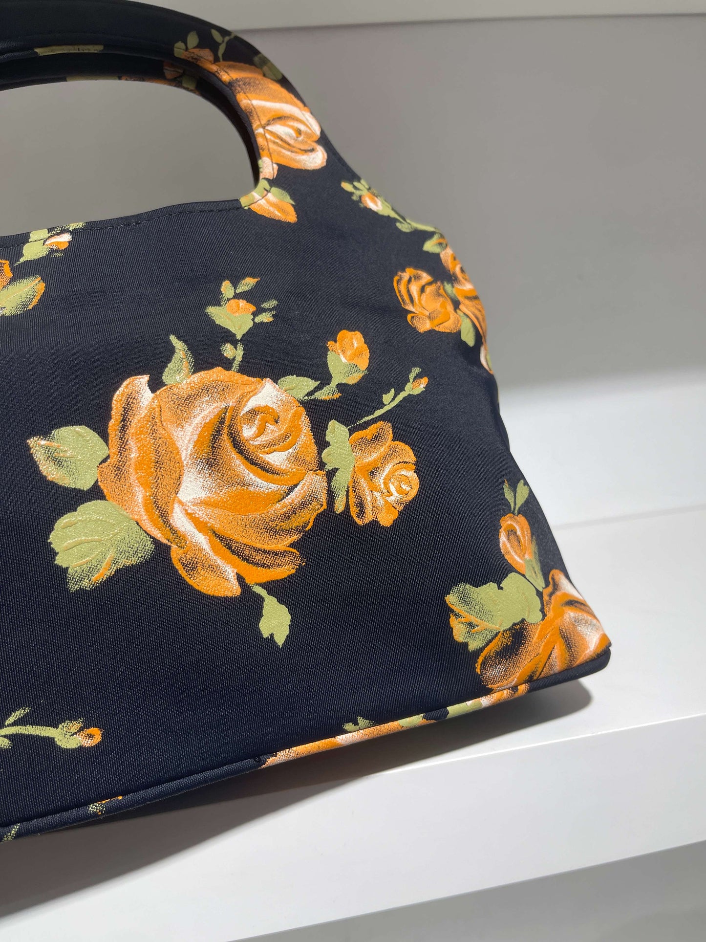 Vintage 90s Roses Painted Hand Bag (SET)