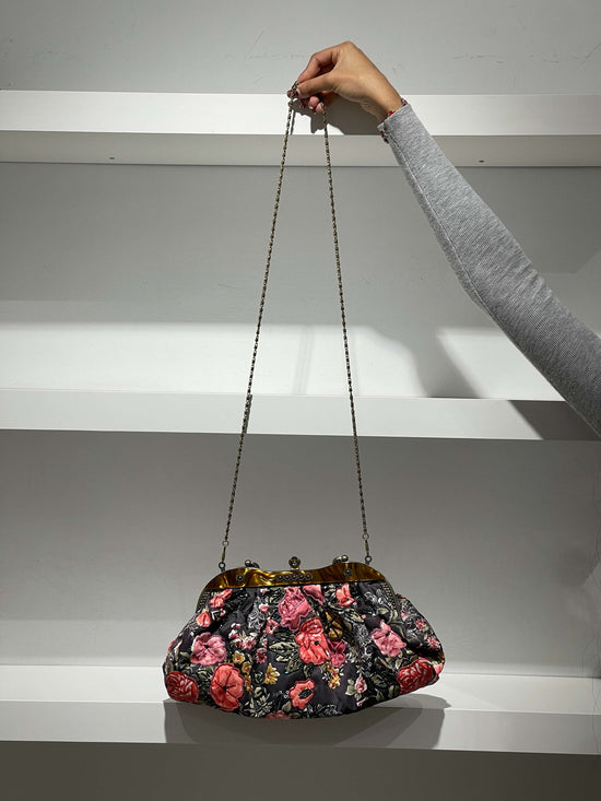 Vintage 90s Medieval Core Floral Hand Bag