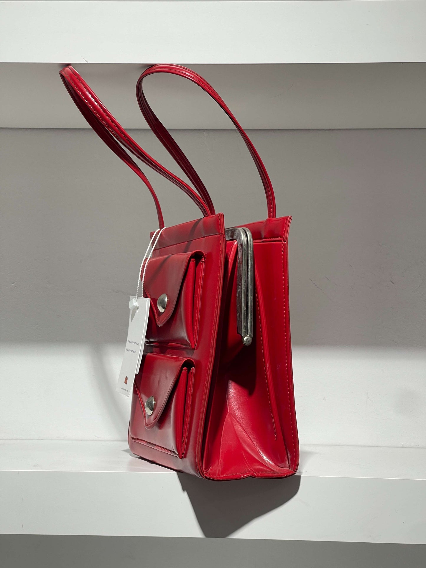 Vintage 70s Retro Red Mini Bag With Pockets