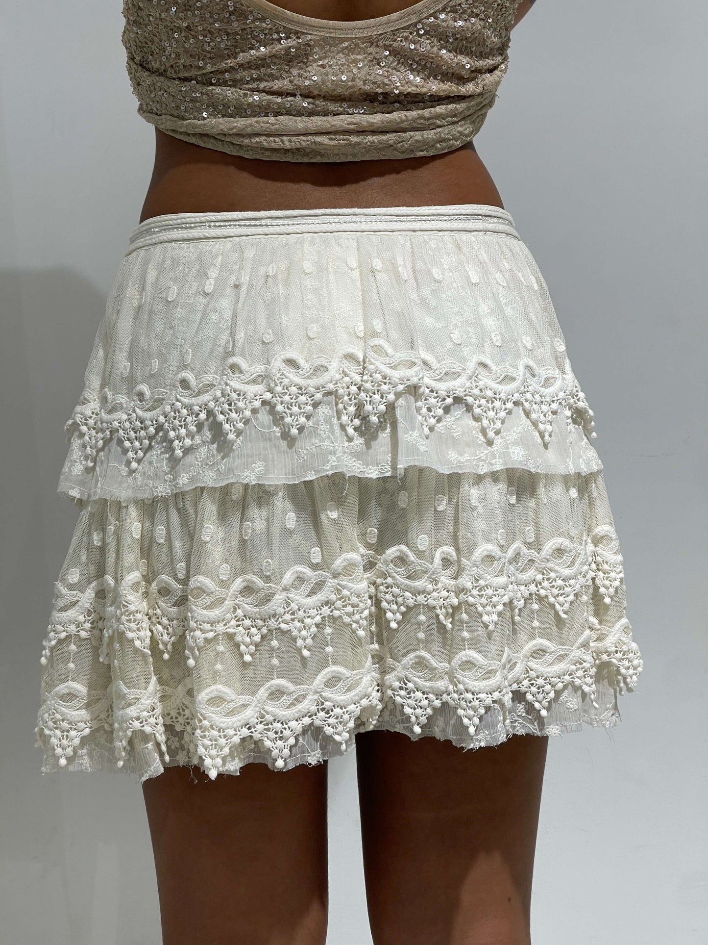 Vintage 00s Isabel Marant Style Boho Ruffled Skirt