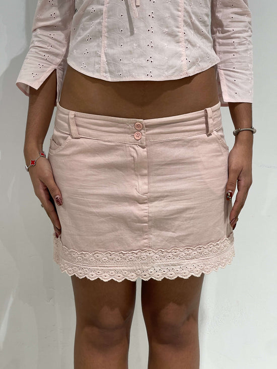 Vintage 00s Light Pink Coquette Mini Skirt