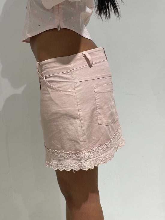 Vintage 00s Light Pink Coquette Mini Skirt