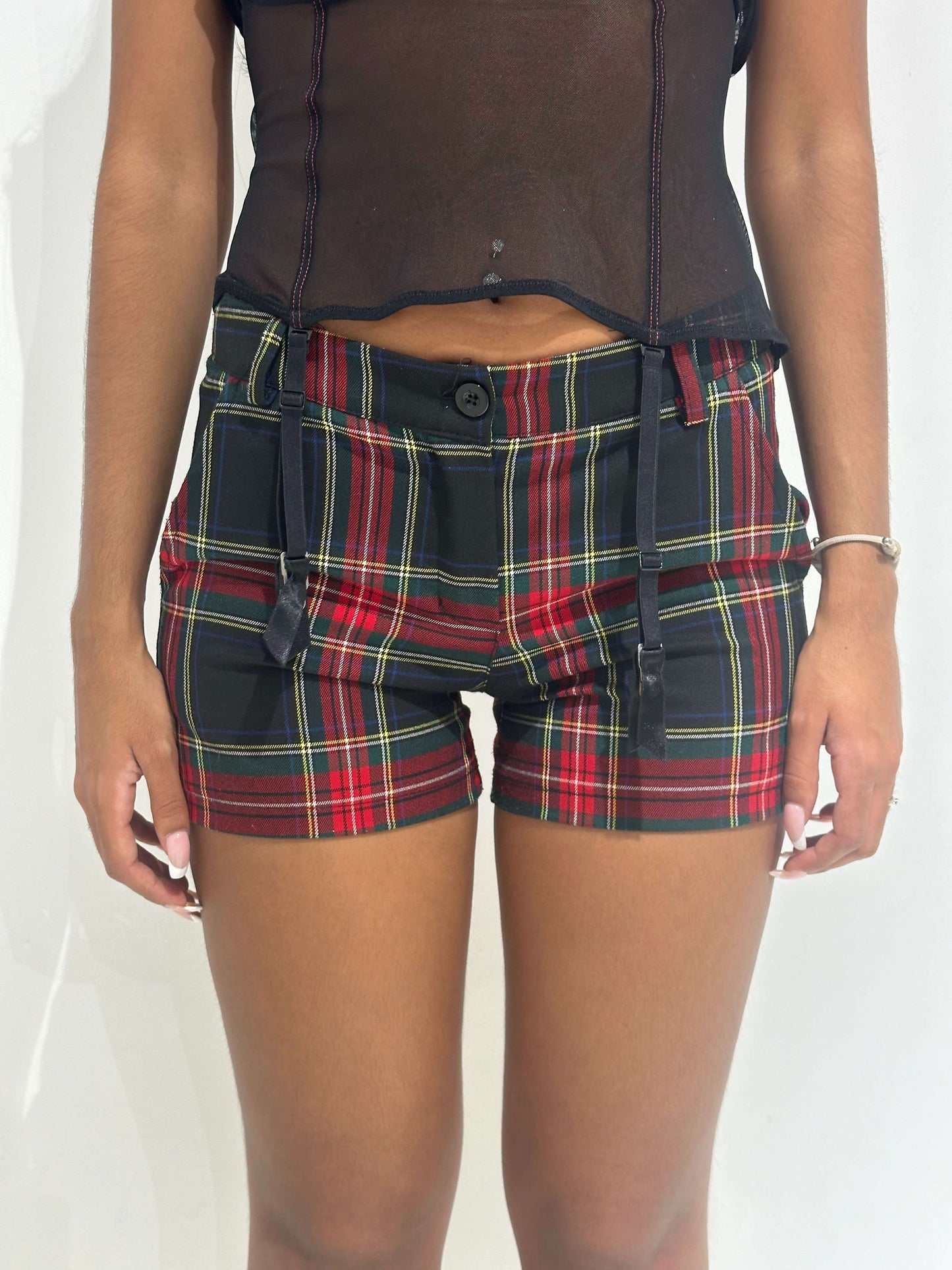 Vintage 00s Olsen Twins Style Checkered Shorts