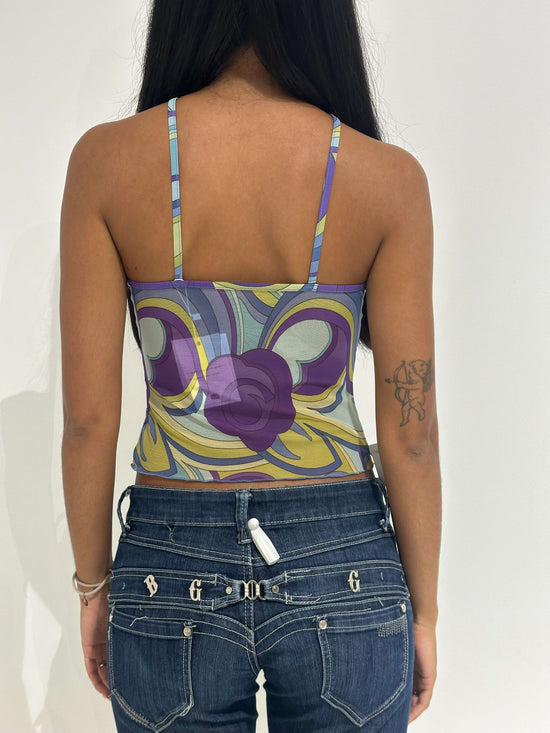 Vintage Y2K Pucci Style Mesh Top