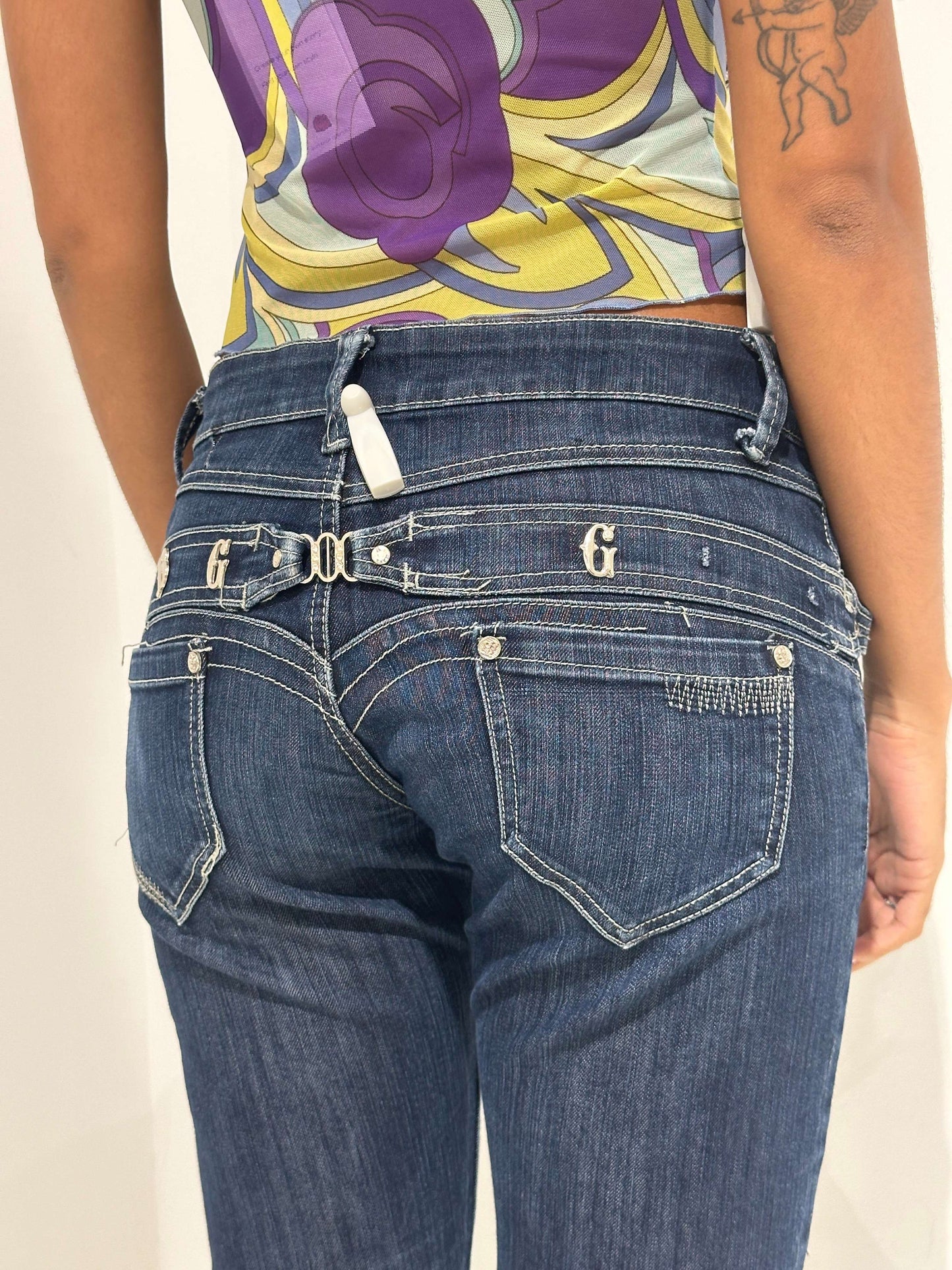 Vintage Y2K Low Rise Jeans With Letters