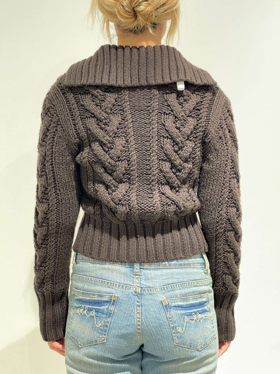 Vinage 00s Chunky Knit Zip Up Cardigan