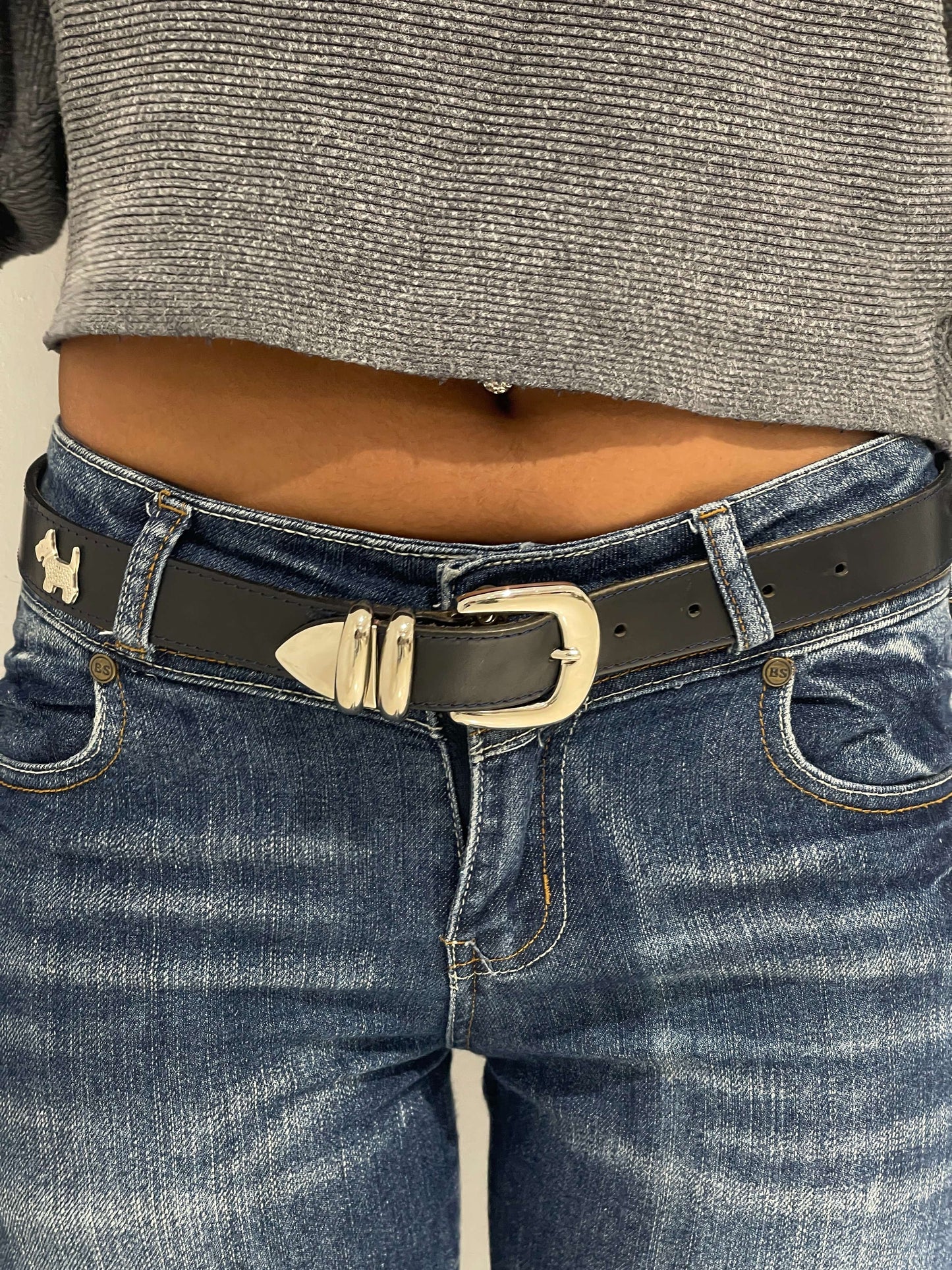 Vintage 90s Dog Leather Belt