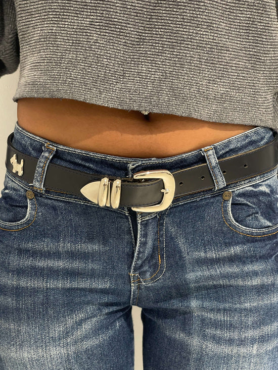 Vintage 90s Dog Leather Belt