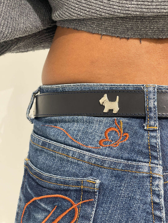 Vintage 90s Dog Leather Belt