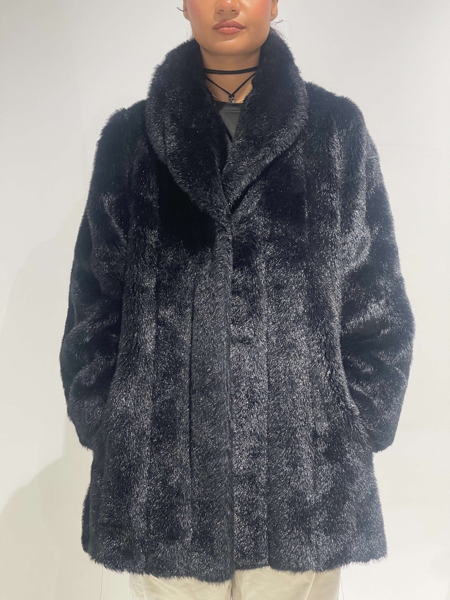 Vintage 90s Fur Maxi Coat