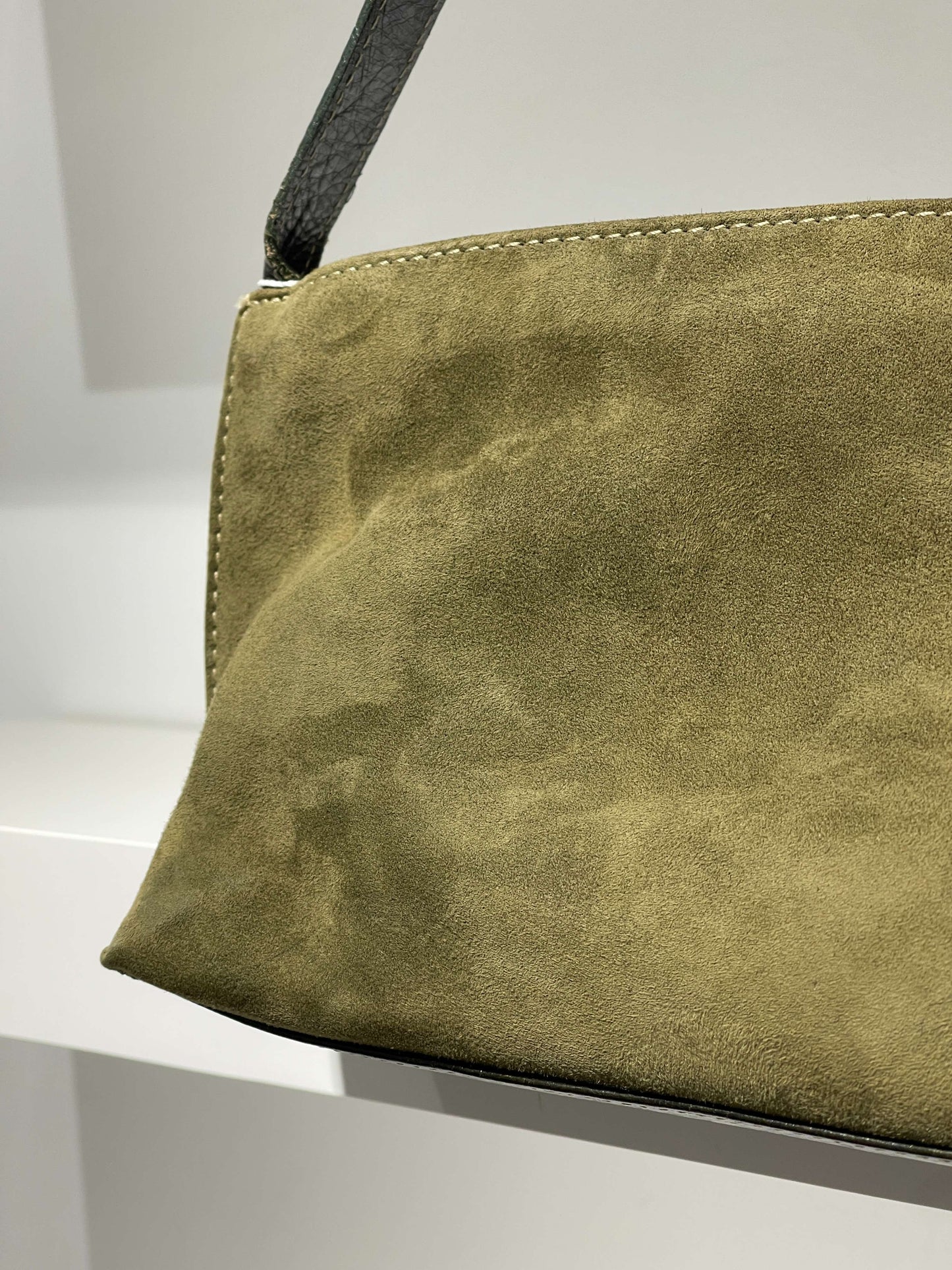 Vintage Late 90s Green Olive Baguette Bag