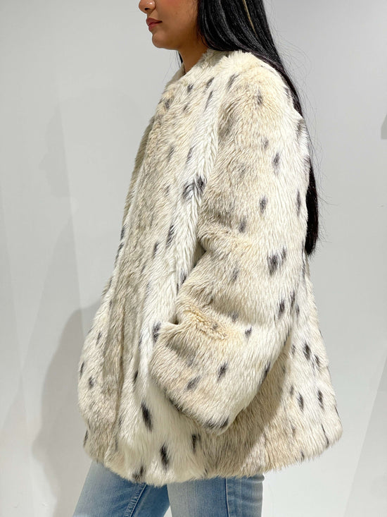 Vintage 90s Cruella Devil Style Fax Fur Coat