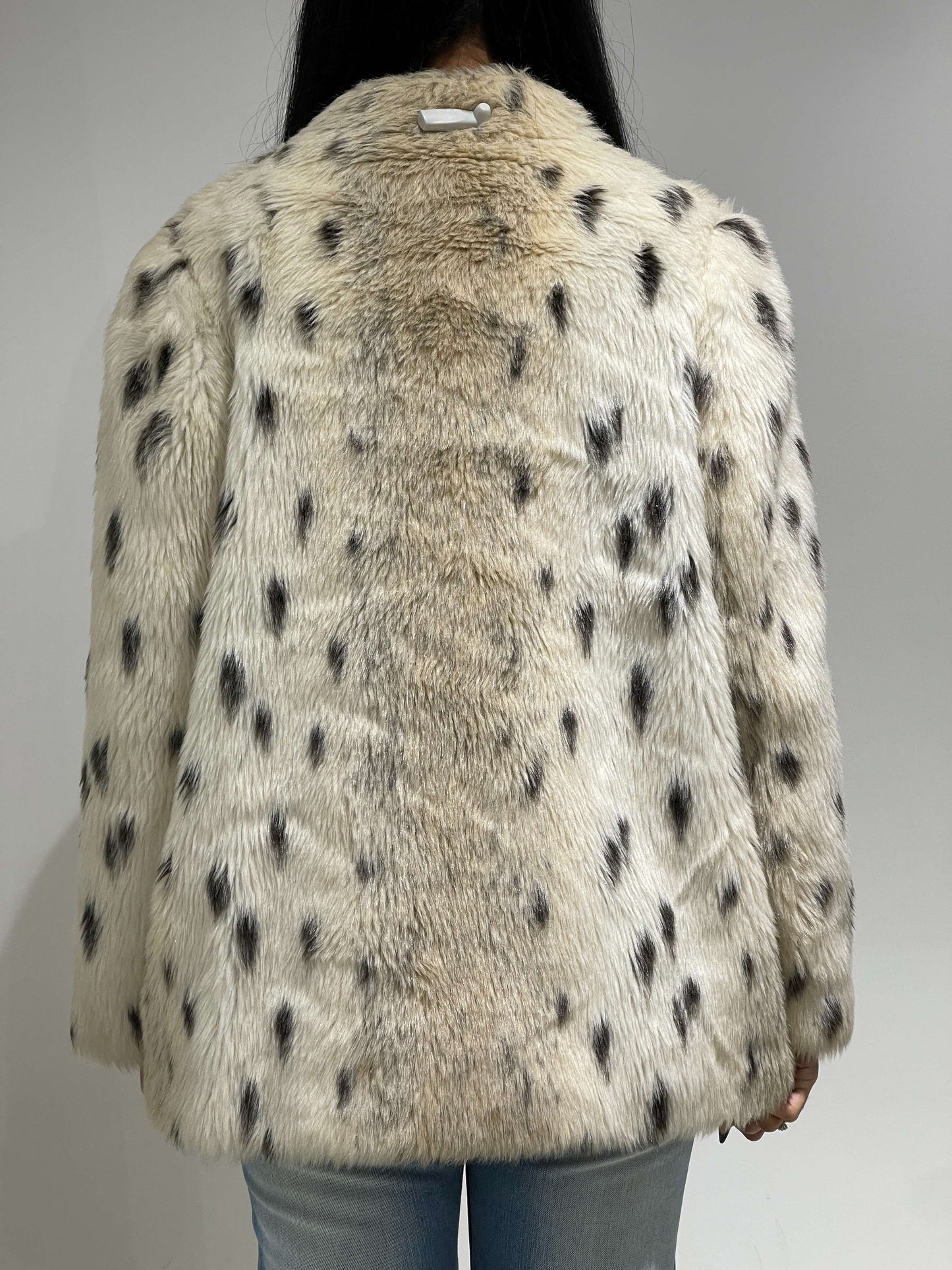 Vintage 90s Cruella Devil Style Fax Fur Coat