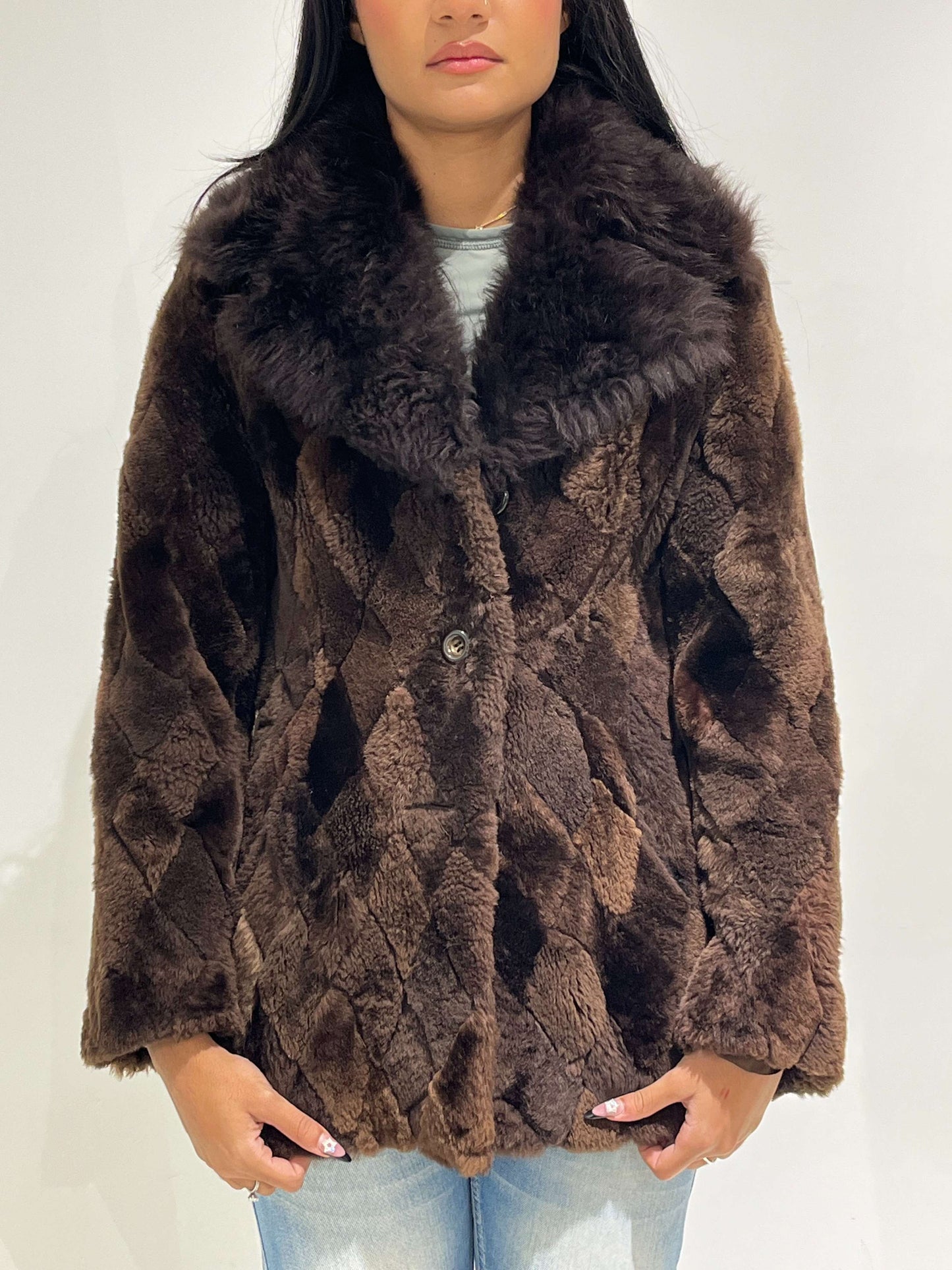 Vintage 90s Teddy Fur Coat